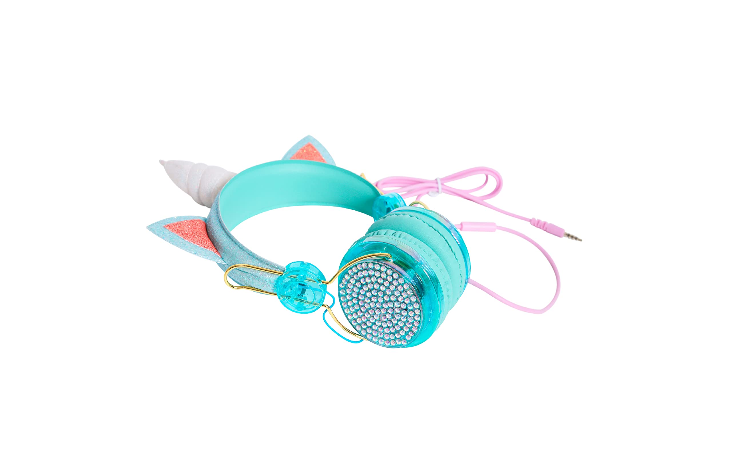 KOSMIKO Unicorn Headphones for Kids - Wired Over-Ear Headphones with Microphone & 3.5mm Jack - Cute Glittery Unicorn Design for Girls - Perfect for School, Home, Birthday Gifts & Online Learning