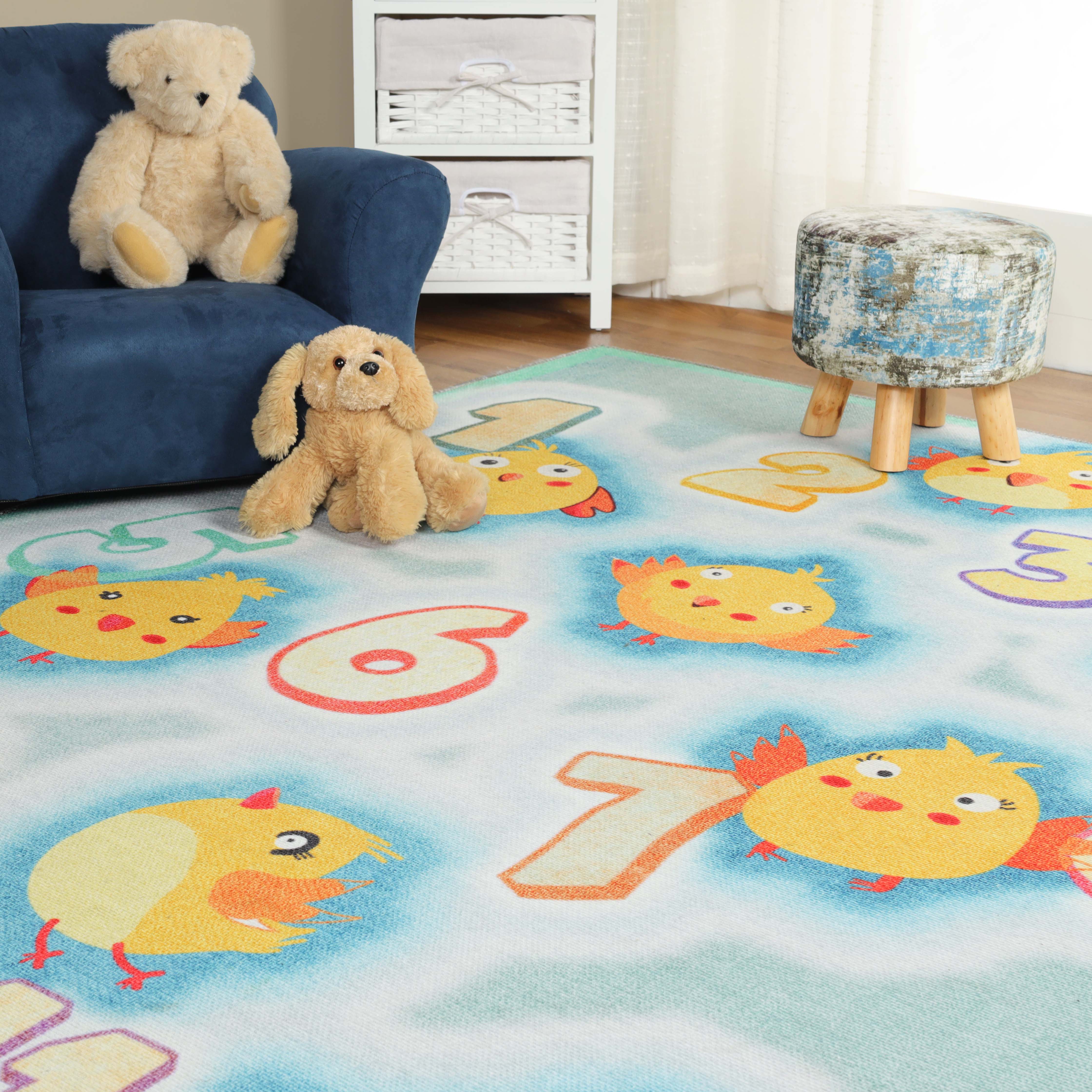 Colorful Non-Slip Playtime Numbers Educational Rug for Kids - Perfect for Nursery, Playroom & Learning Spaces