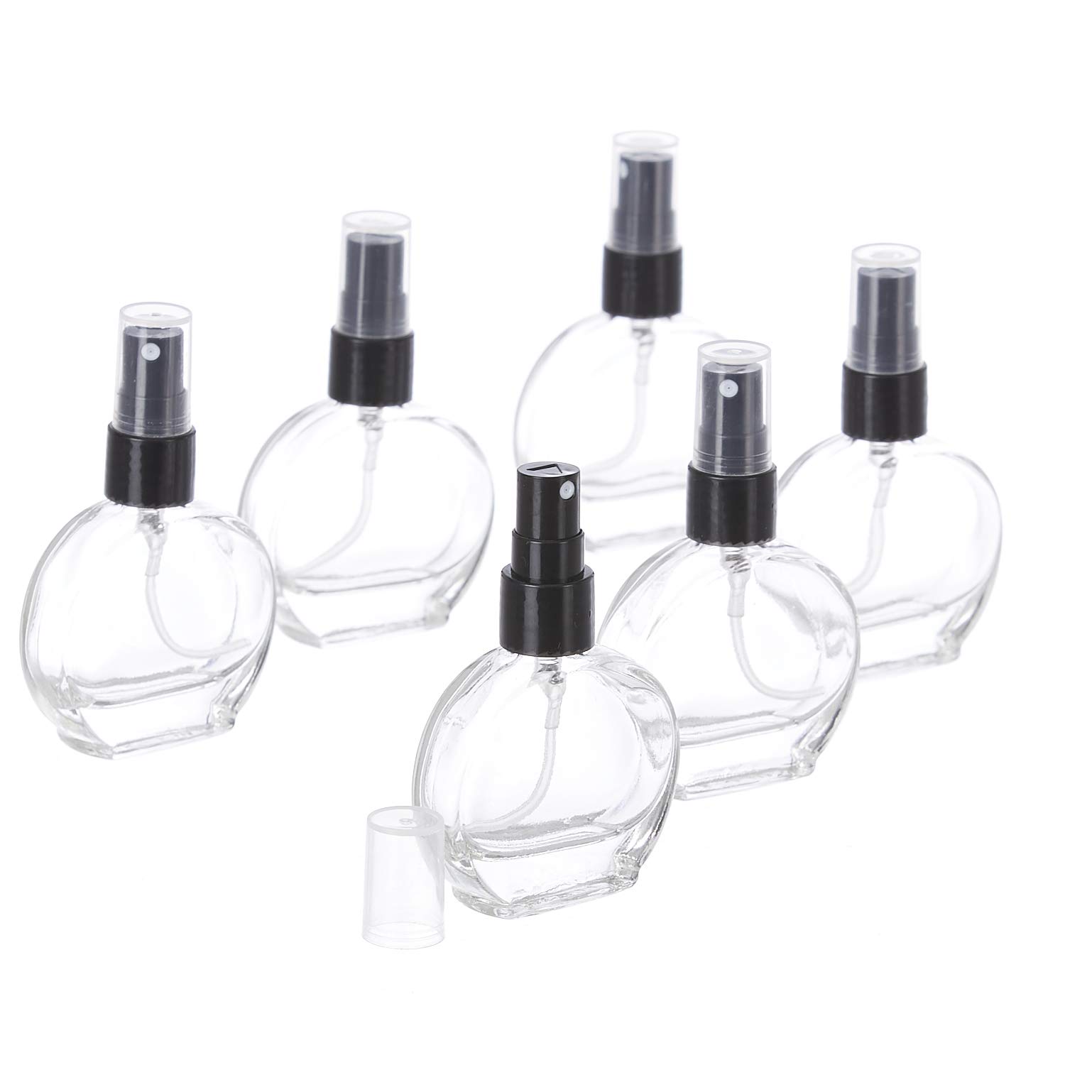 Refillable 12ml Oblong Glass Perfume Bottles with Spray Pump - Set of 6 for Essential Oils, Aromatic Water & Fragrance Blends | Perfect for Travel, Gifts & DIY Beauty Products