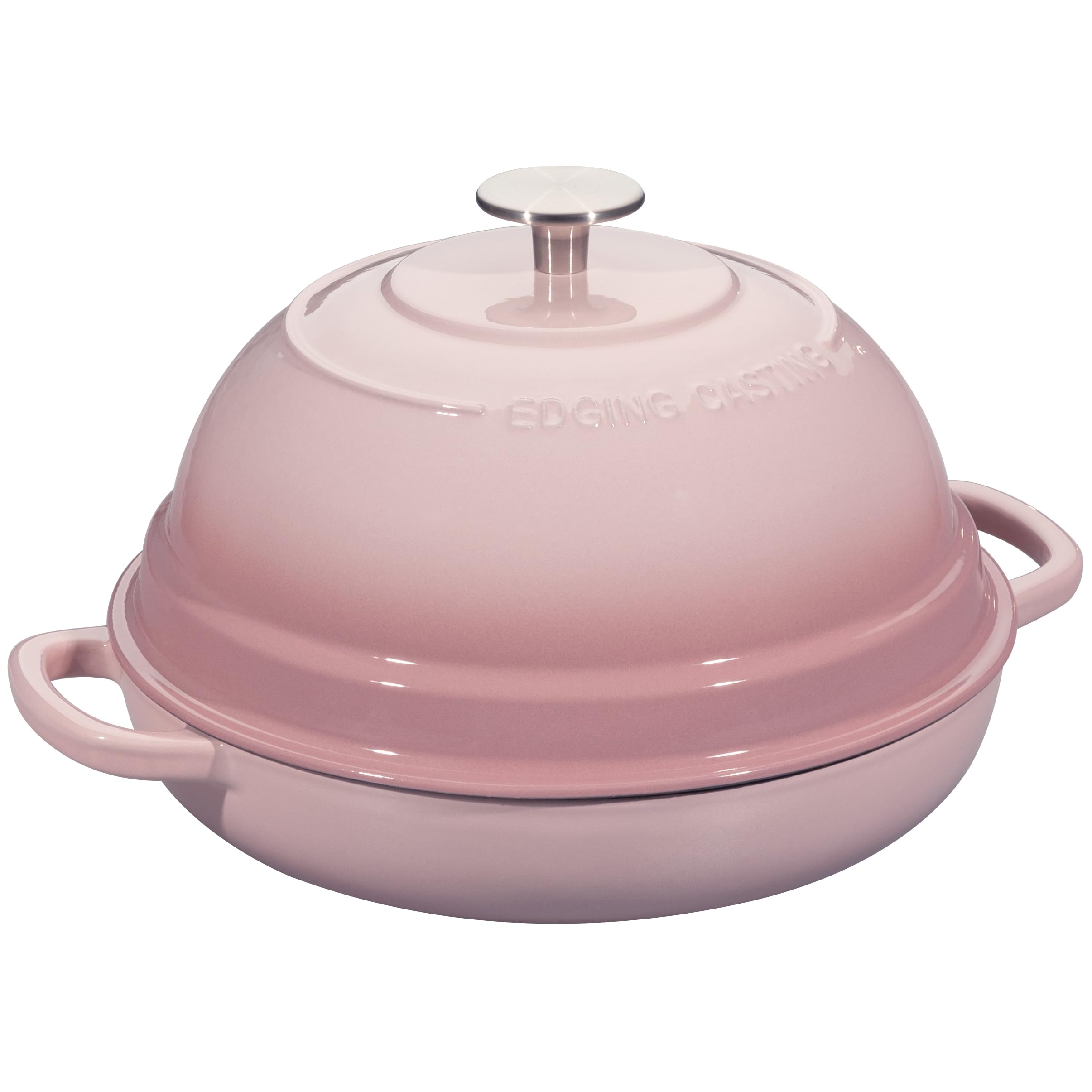 **Pink 6 Quart Enameled Cast Iron Dutch Oven with Lid – Round Bread Baking Pot for Homemade Sourdough, Stews, Soups & Roasts – Perfect for Kitchen, Camping & Outdoor Cooking**