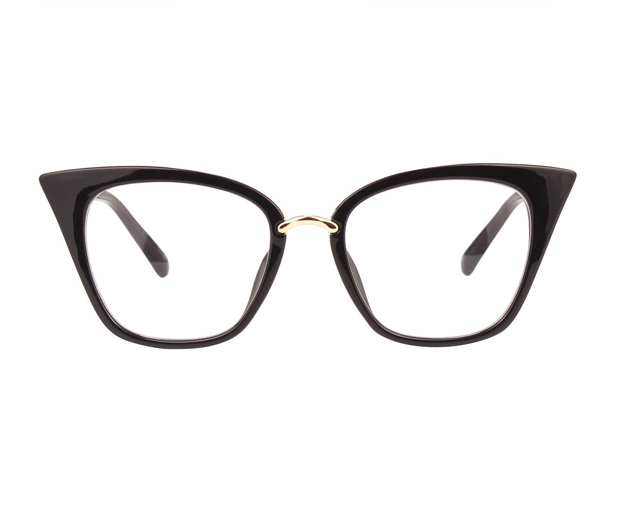 Stylish Poxas Mod Cat Eye Eyeglass Frames for Women with Clear Lenses | Trendy Fashion Accessory for Work, Dating & Everyday Wear