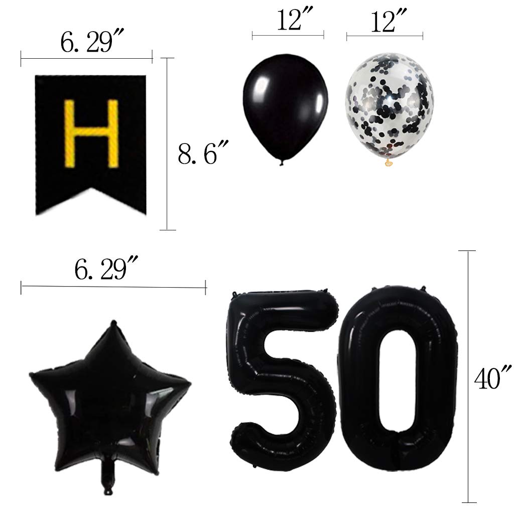 50th Birthday Party Decorations Kit - Happy 50th Birthday Banner, Balloons & Party Supplies for Men & Women - Perfect for Milestone Birthday Celebrations, Anniversaries & Retirement Parties