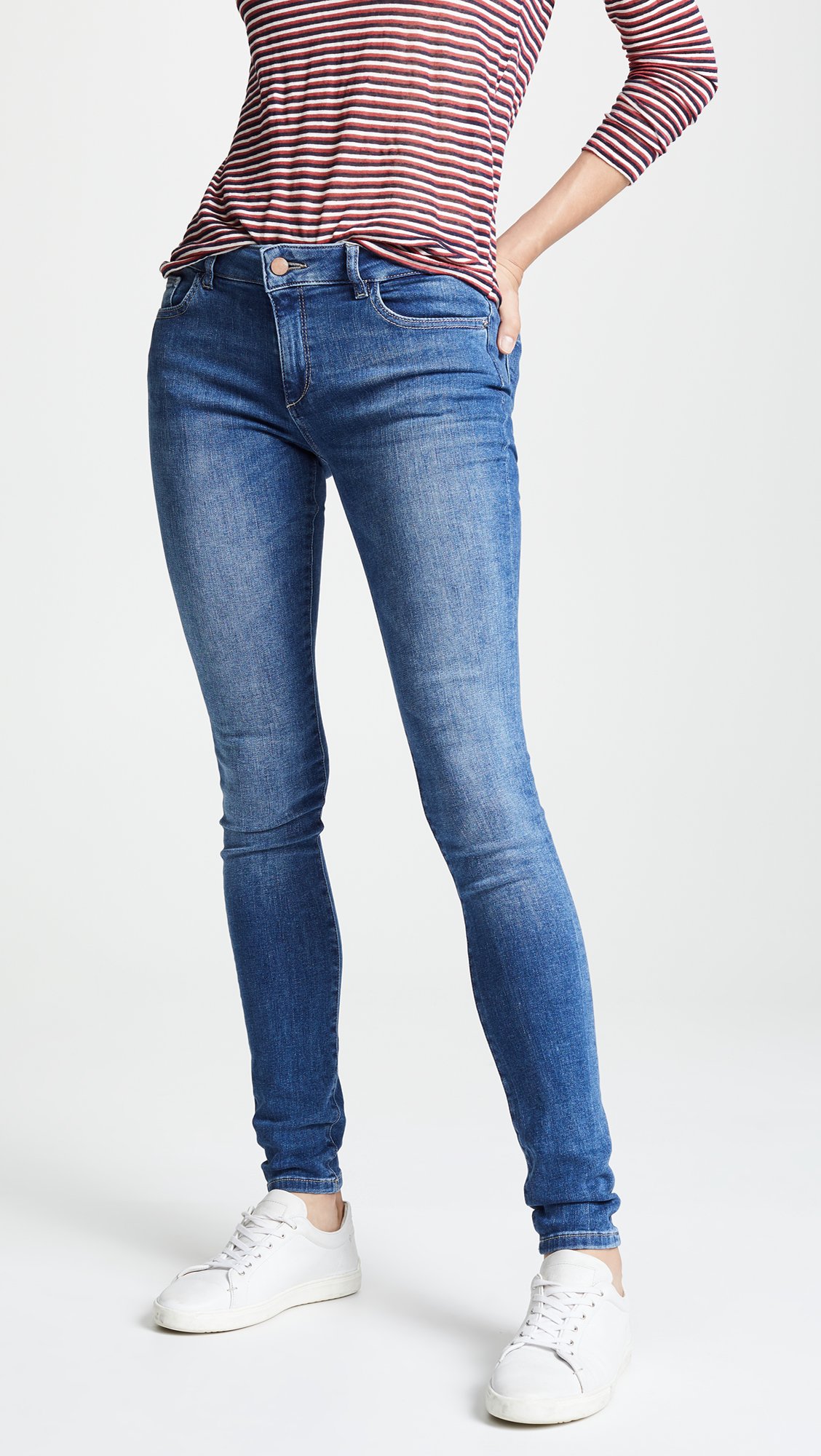 DL1961 Women's Danny Mid Rise Full Length Skinny Jeans - Stretch Denim Pants for Everyday Comfort | Perfect for Work, Casual Outfits & Weekend Wear