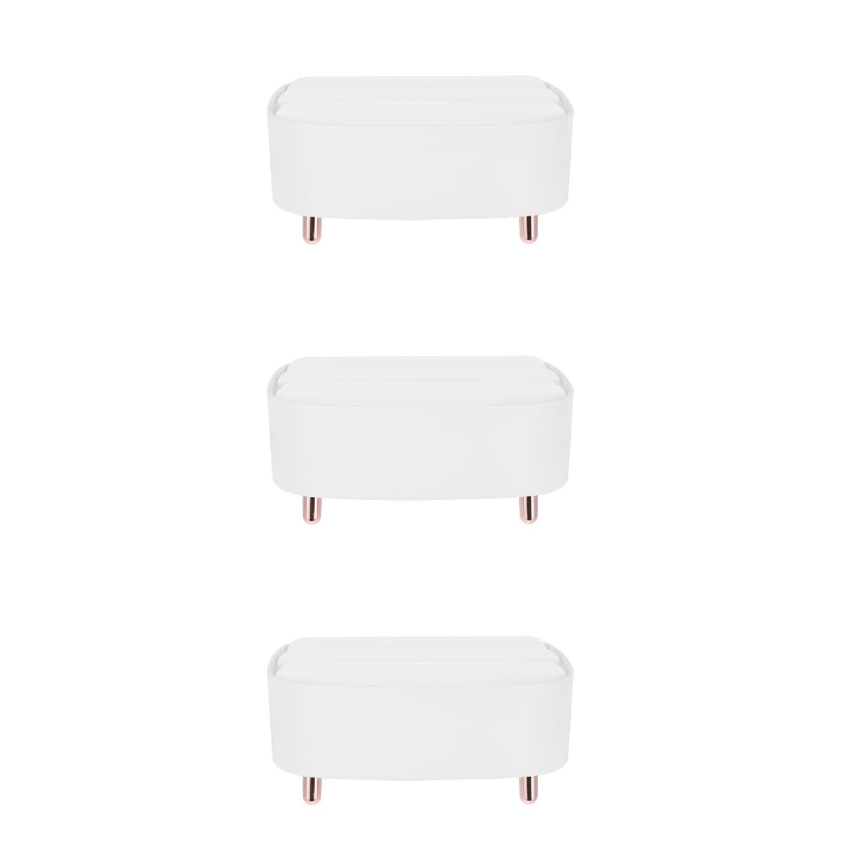 FRCOLOR 3-Piece Plastic Storage Bins with Compartments - Makeup Organizer Case for Cosmetics, Lipstick & Brushes - Clear Skin Care Storage Box with Slots - Perfect for Vanity, Bathroom & Desk Organization