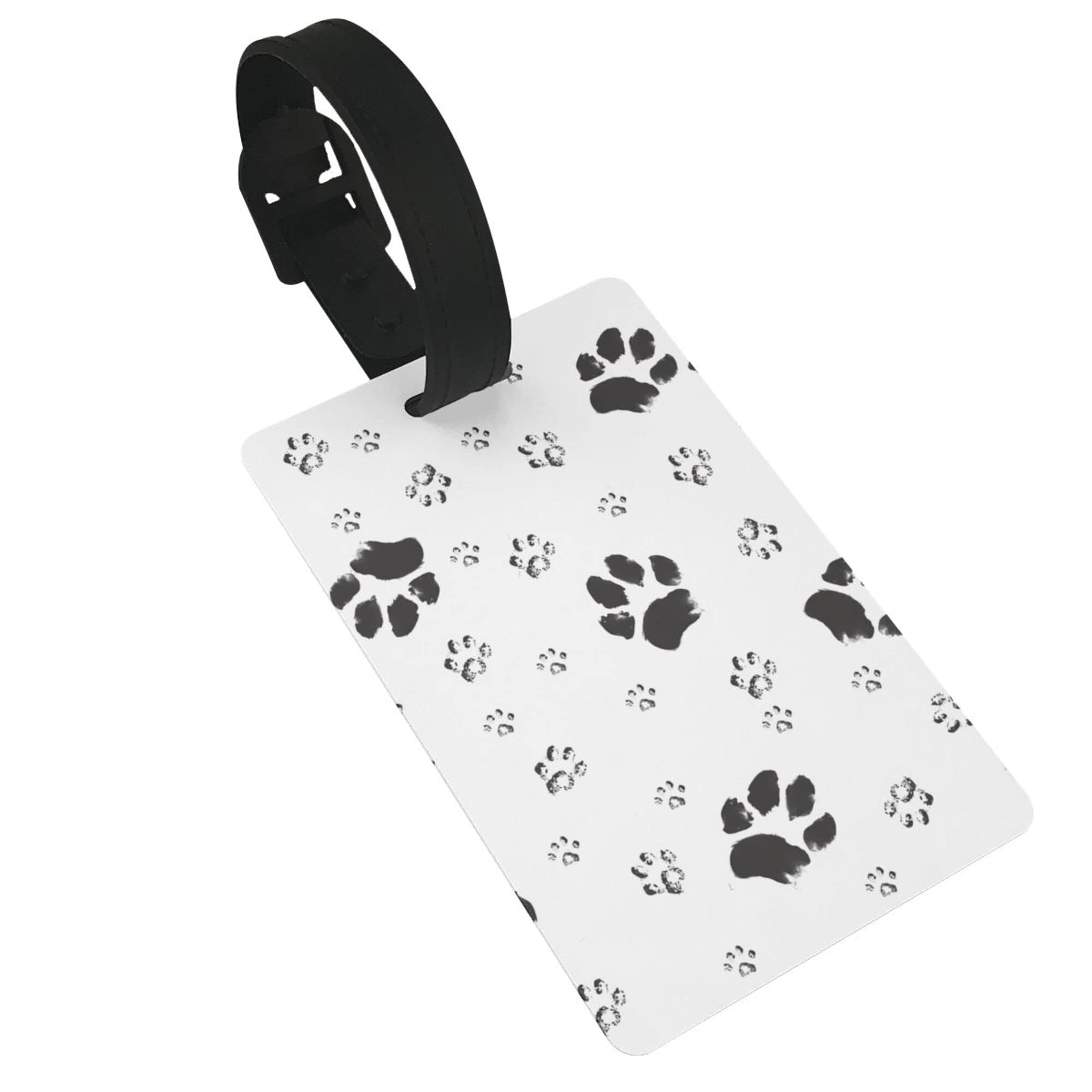 Black Cat Paw Luggage Tags - Detachable Travel Bag Labels for Suitcases, Backpacks & Gym Bags | Cute Pet-Themed ID Tags for Travel, Fitness, School & Vacation (Set of 4)
