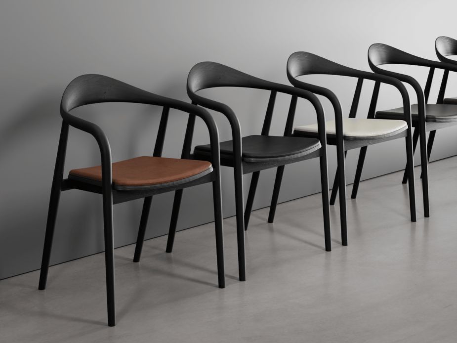 Premium Arki Armchair with Soft Leather Cushion Pad - Black Ash Finish for Living Room, Office or Lounge Comfort