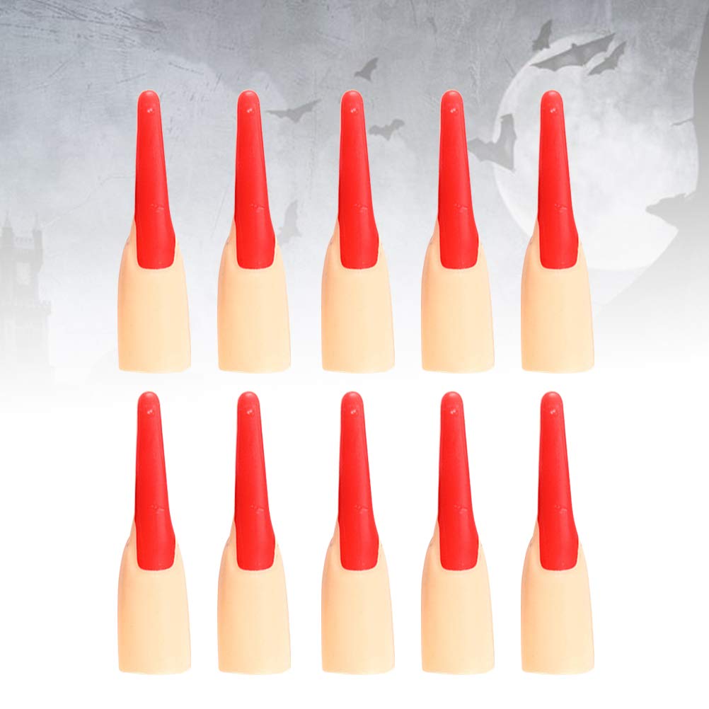 PRETYZOOM 10pcs Gothic Nail Art Rings - Zombie Fake Fingers, Witch Cosplay Props, Halloween Nail Decorations for Costume Parties, Masquerade & Nail Art Designs