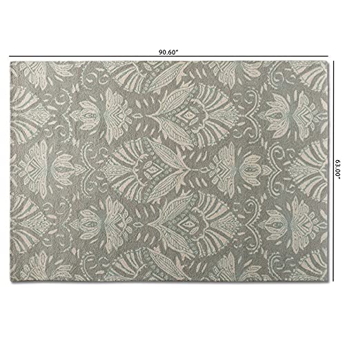 Bowery Hill Modern Grey Hand-Tufted Wool Area Rug - Soft & Durable Living Room Carpet for Home Decor, Bedroom, Office - 8x10 Feet