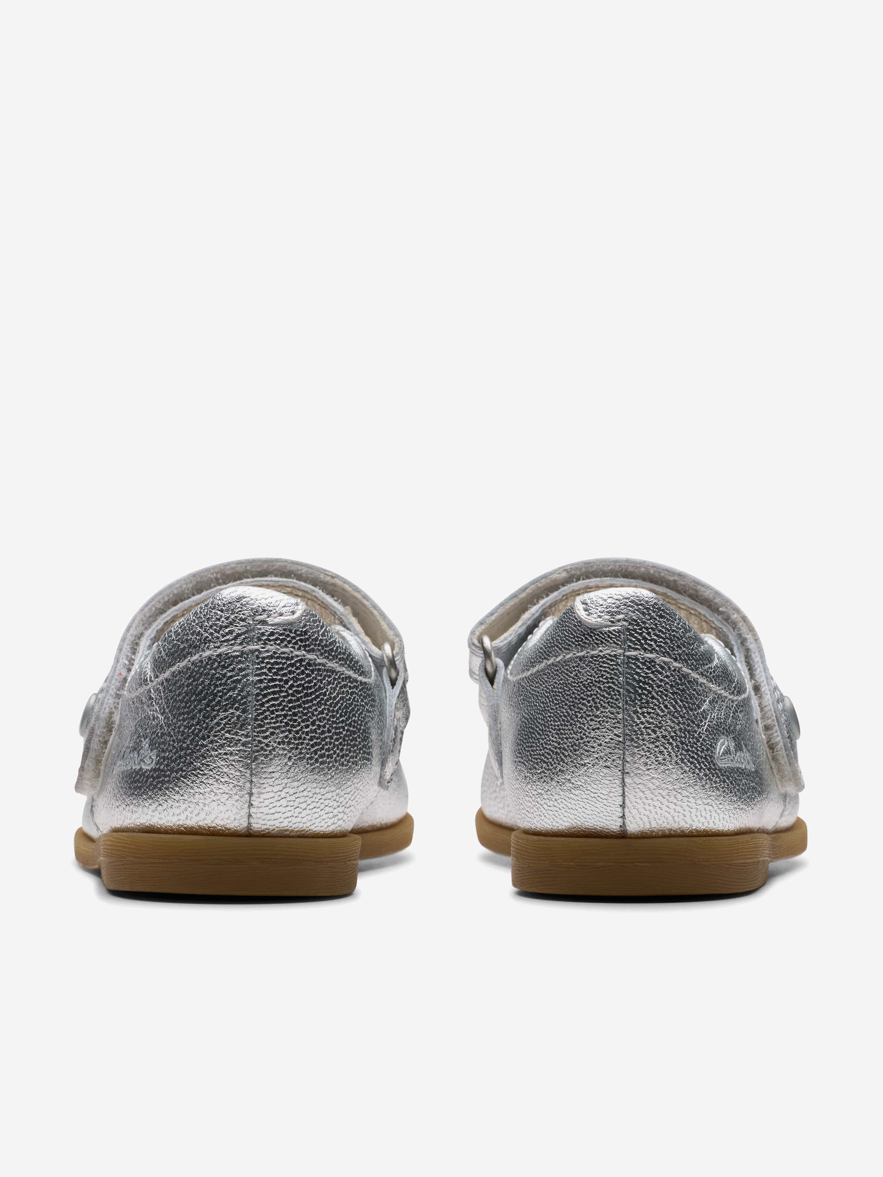 Baby Girls Metallic Silver Mary Jane Shoes | Shiny Dress Shoes for Toddler Girls | Perfect for Parties, Weddings & Special Occasions