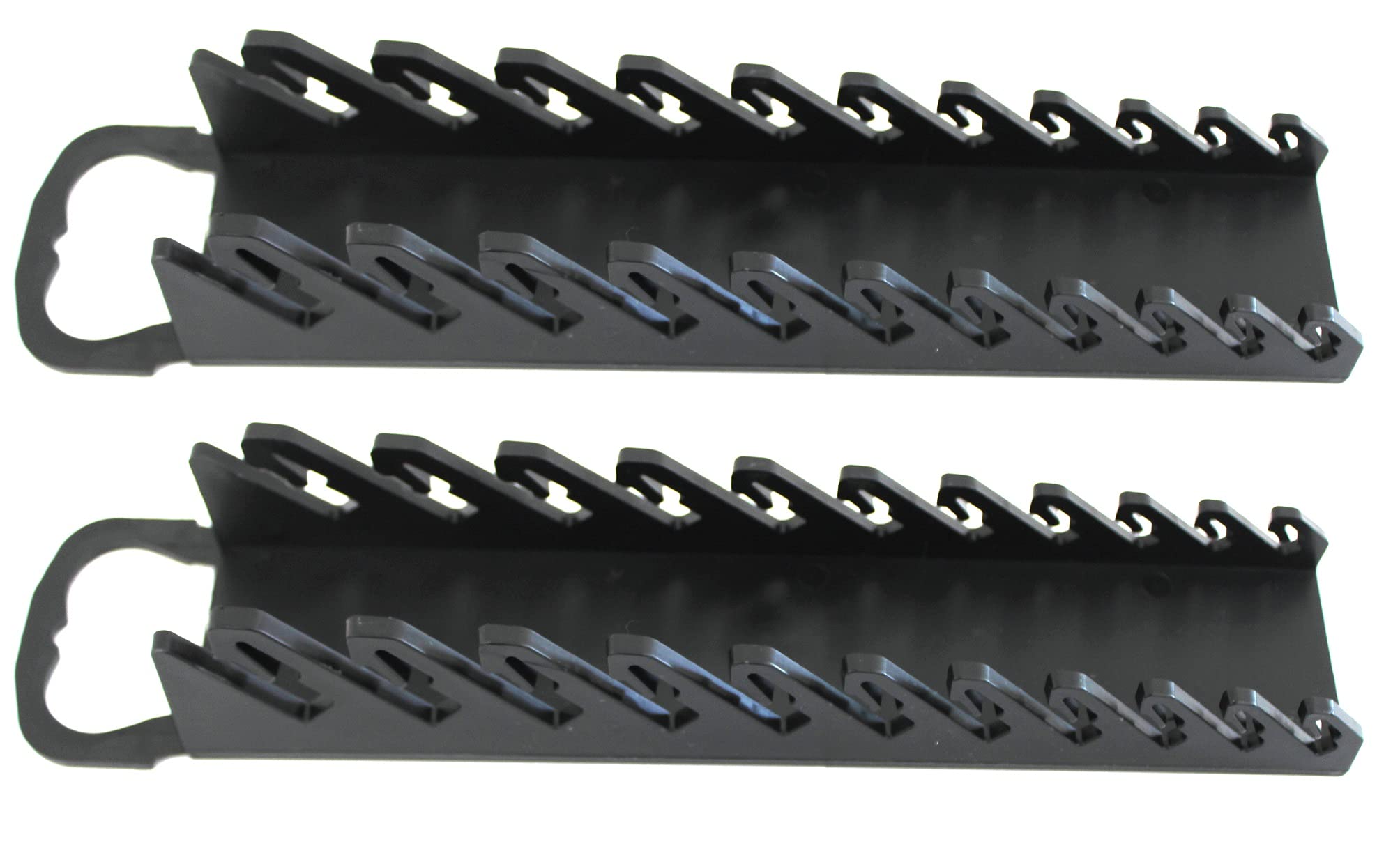 11-Tool Gripper Wrench Organizer Tool Tray Kit for Stubby & Line Wrenches (4-Piece Set, Black & Red) - Perfect for Mechanics, DIY Projects & Toolbox Organization