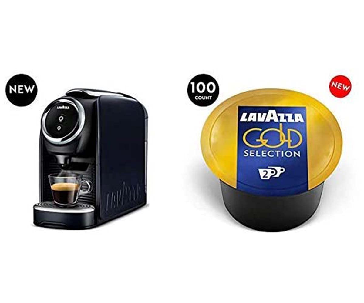 Lavazza Blue Classy Mini Single Serve Espresso Coffee Machine LB 300 with Gold Selection 2 Coffee Capsules (100 Count) - Easy One-Touch Operation for Home & Office Use - Perfect for Espresso Lovers & Busy Professionals