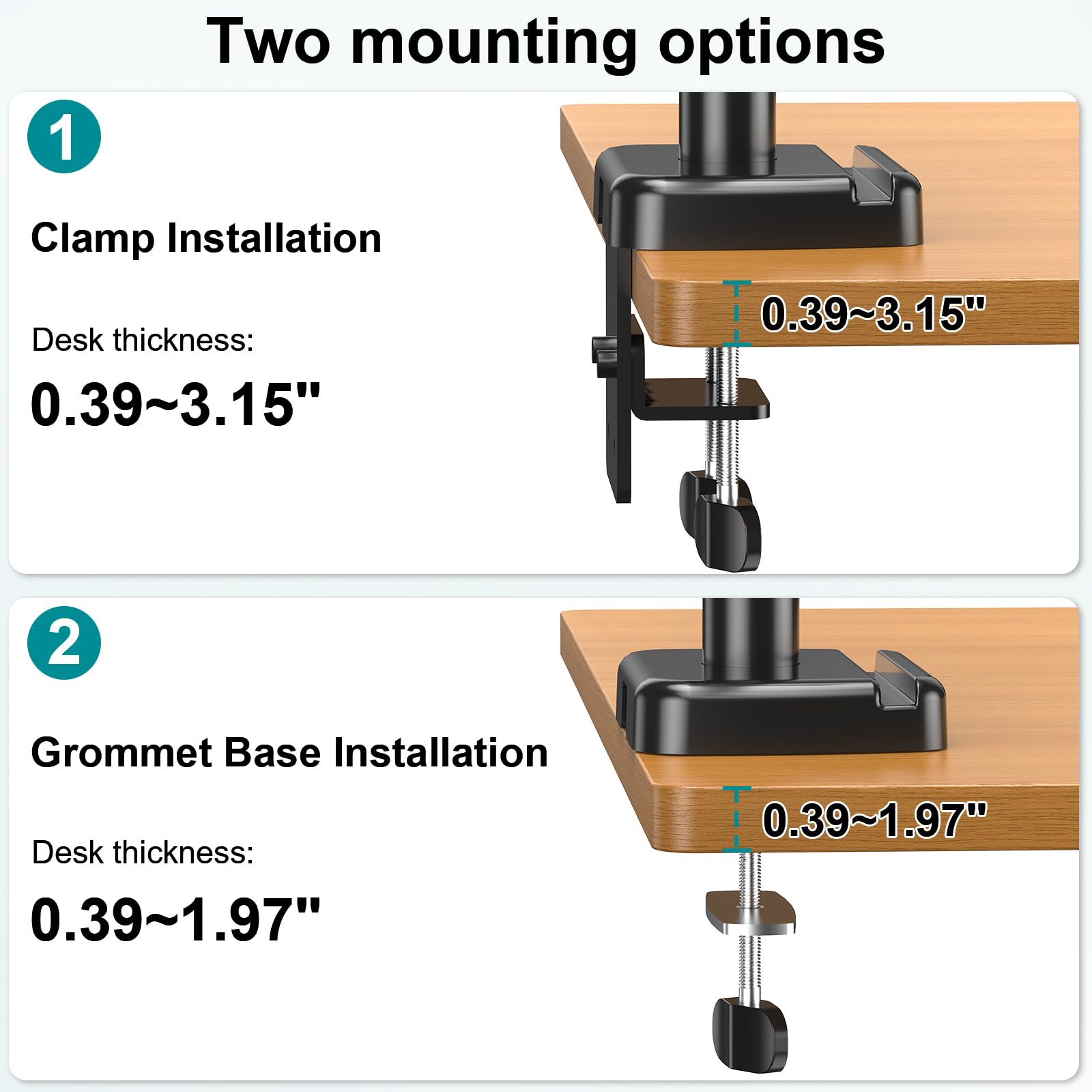 MOUNT PRO Triple Monitor Stand for 13-27 Inch Screens - Adjustable Gas Spring 3 Monitor Desk Mount with Full Motion Articulating Arms, Supports 17.6lbs per Screen (VESA 75x75/100x100) - Perfect for Gaming, Office Work & Multi-Tasking Setup