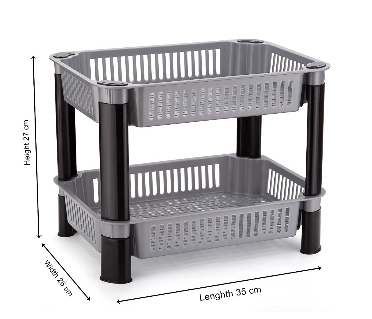 Kepzell 2-Tier Multi-Purpose Storage Organizer Cart for Kitchen, Bathroom, Pantry - Perfect for Vegetables, Fruits, Snacks, Onions, Potatoes & Home Organization | Space-Saving Rolling Trolley for Small Spaces & Clutter-Free Living