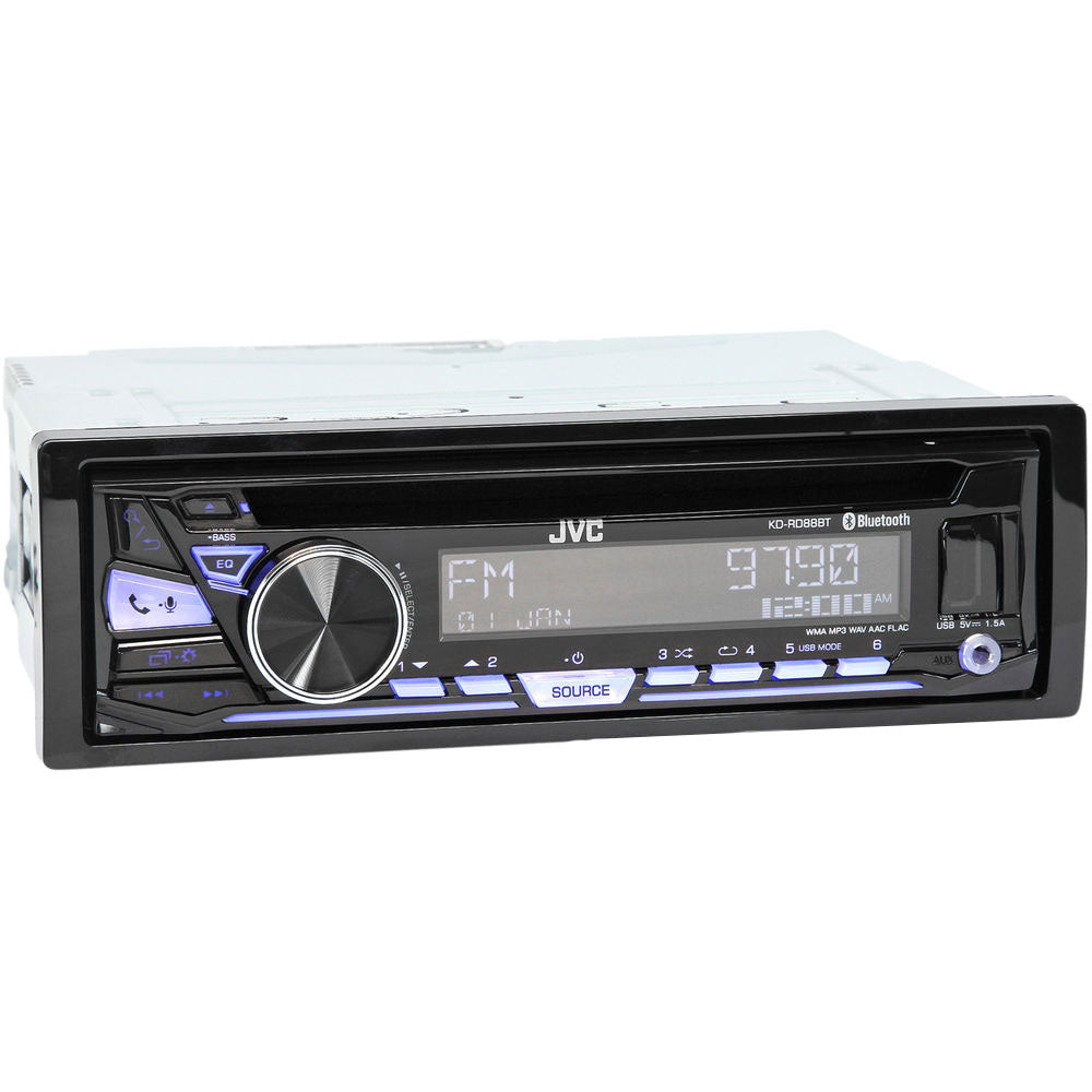 JVC KD-RD88BT Bluetooth Car Stereo Receiver - Wireless Music Streaming, Hands-Free Calling, USB/AUX Input - Perfect for Commuting & Road Trips