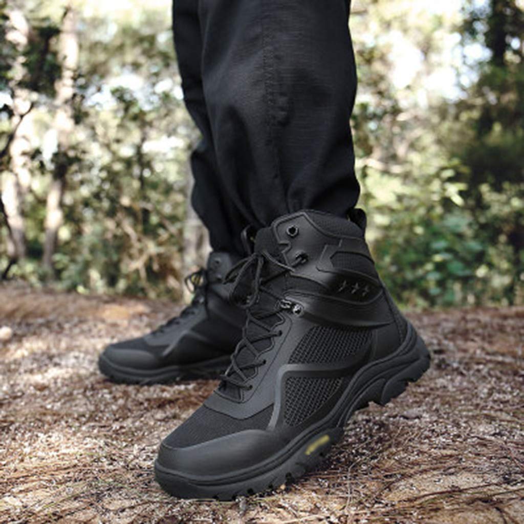 Men's Military Tactical Boots with Steel Toe & Slip-Resistant Sole - Police, Security, Army, Cadet Safety Boots for Autumn & Winter | Outdoor Work, Hiking, Heavy Duty Use