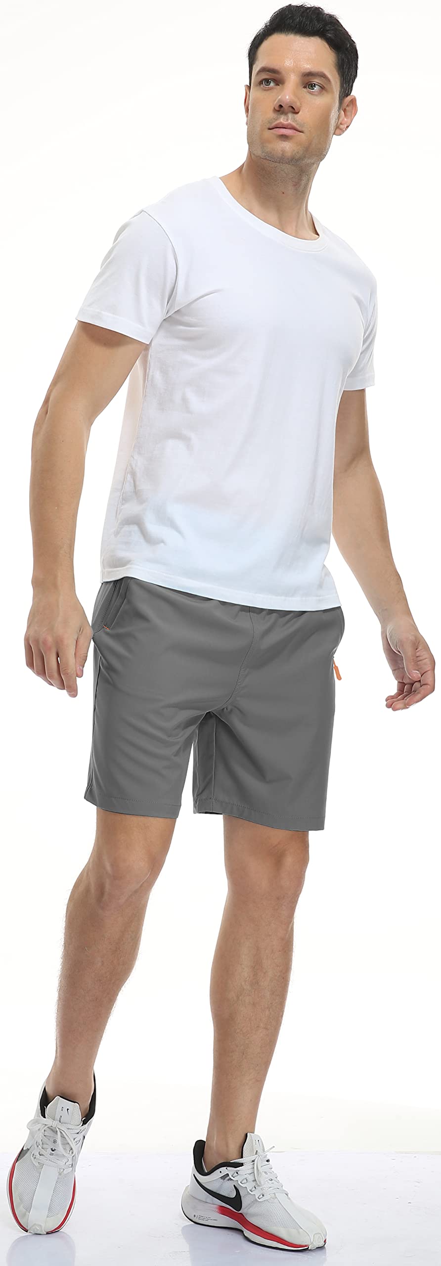 SPOSULEI Men's Quick-Dry Water Resistant Hiking Shorts with Zipper Pockets - Lightweight Athletic Outdoor Shorts for Running, Camping & Travel