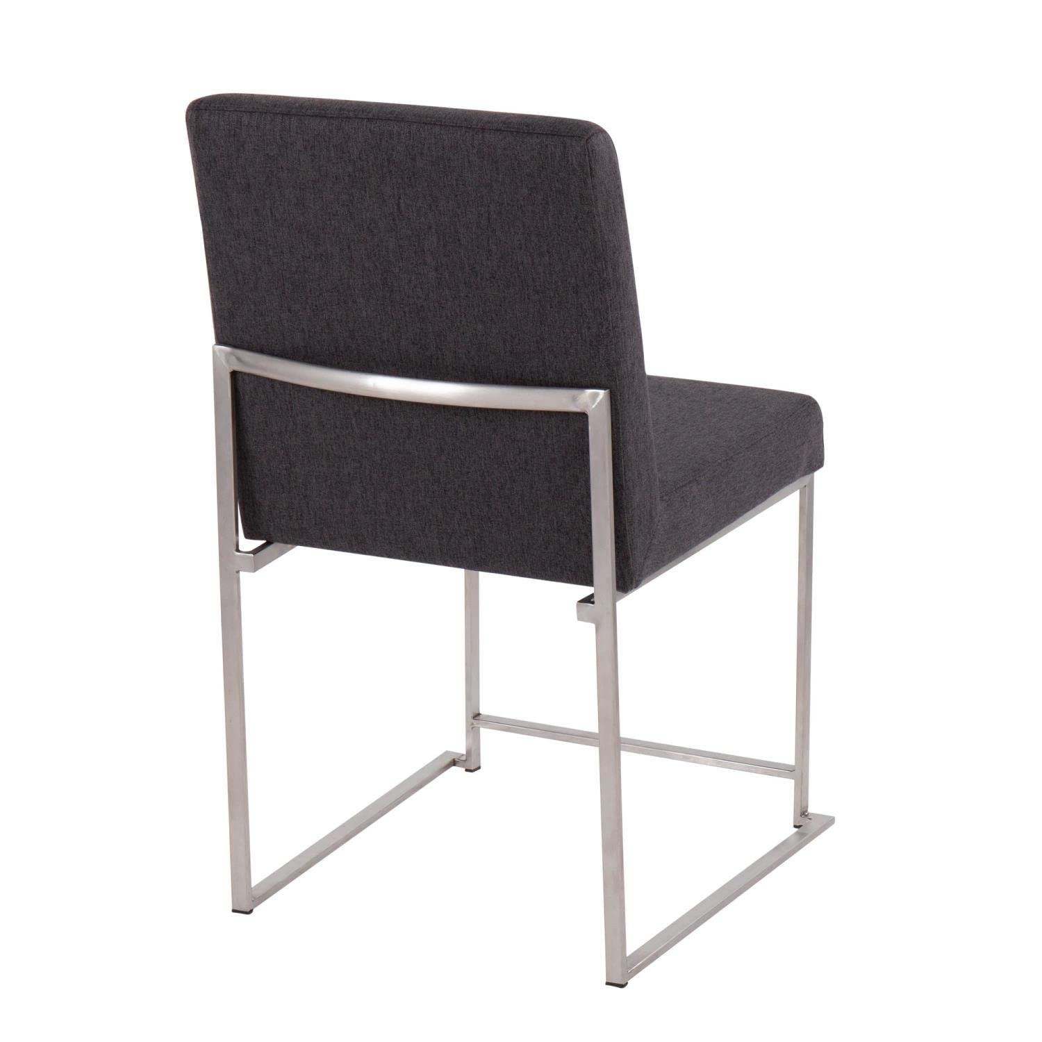 LumiSource High Back Fuji Dining Chair Set of 2 - Modern Upholstered Kitchen Chairs with Comfortable Cushioning for Dining Table | Perfect for Home Restaurants, Breakfast Nooks & Contemporary Dining Rooms
