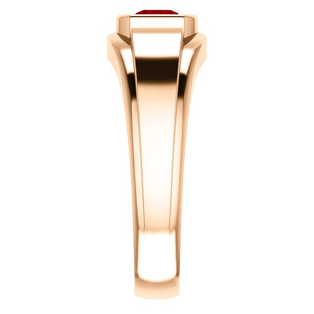14KT Gold Men's Ruby and Diamond Ring - 2/3 CT Ruby & 0.09 CTW Diamonds for Wedding, Engagement, or Anniversary Gifts