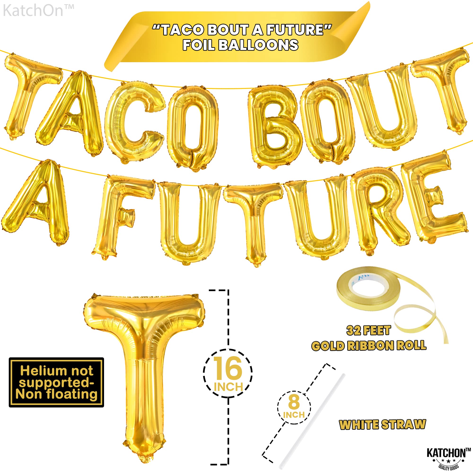 KatchOn Taco Bout a Future Balloons Set - 17-Pack Party Decorations with 29-Inch Cactus & Sun Balloons for Fiesta, Graduation 2025 Celebrations | Perfect for Grad Parties, Mexican-Themed Events & Backyard Decor