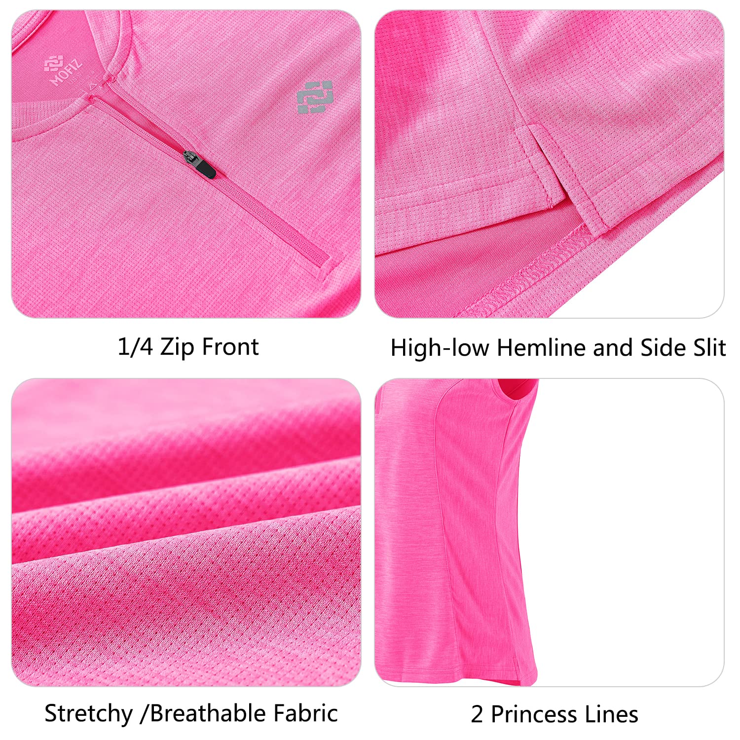 Women's Sleeveless Quick-Dry UPF 50+ Athletic Shirt - Tennis Golf Pickleball Sports Top with Zipper - Perfect for Outdoor Workouts & Summer Sports Activities