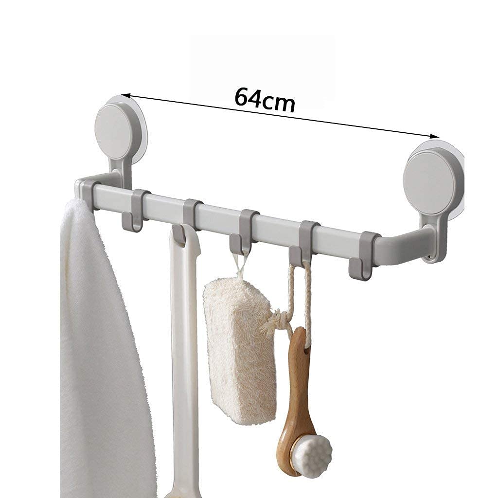 Stainless Steel Bathroom Towel Rack - Wall Mounted Suction Cup Towel Bar with Single Rod for Toilet & Bathroom - Perfect for Small Spaces, Apartments, and RVs