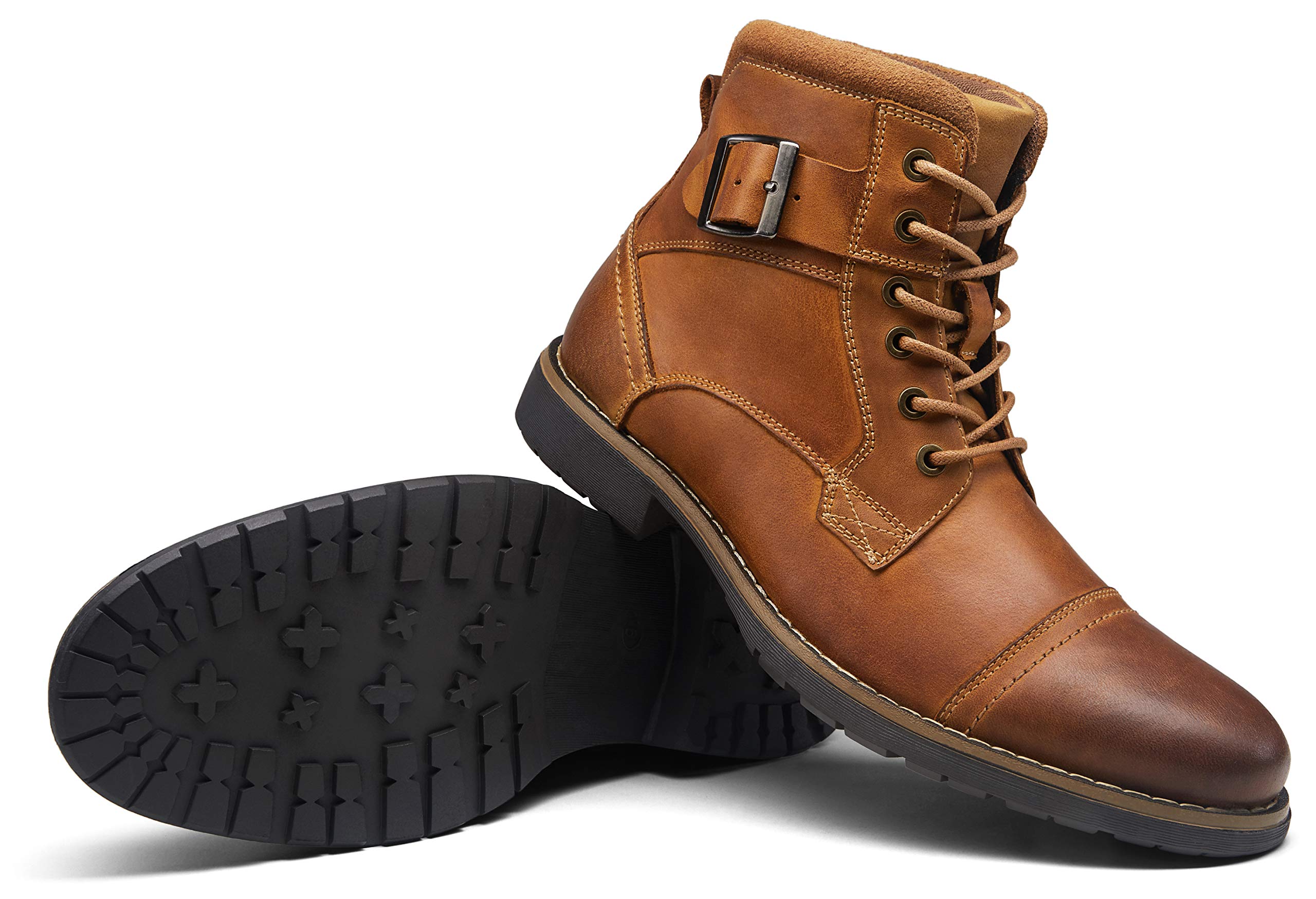 Vostey Men's Casual Motorcycle Combat Ankle Boots - Stylish Dress Boots for Everyday Wear & Outdoor Adventures