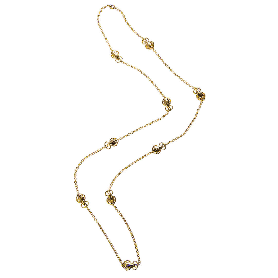 Goldbug Collection Long Bug Station Necklace - Elegant Insect Jewelry for Women, Fashionable Pendant Necklace for Daily Wear and Special Occasions