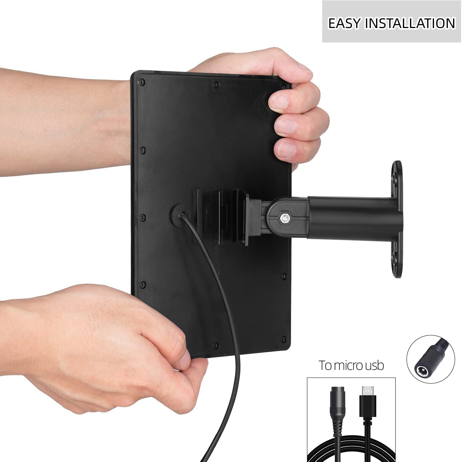 2 Pack Solar Panel for Ring Spotlight & Stick Up Cam - Portable Solar Charger Compatible with Ring Security Camera Battery Replacement - Perfect for Outdoor Home Security & Surveillance