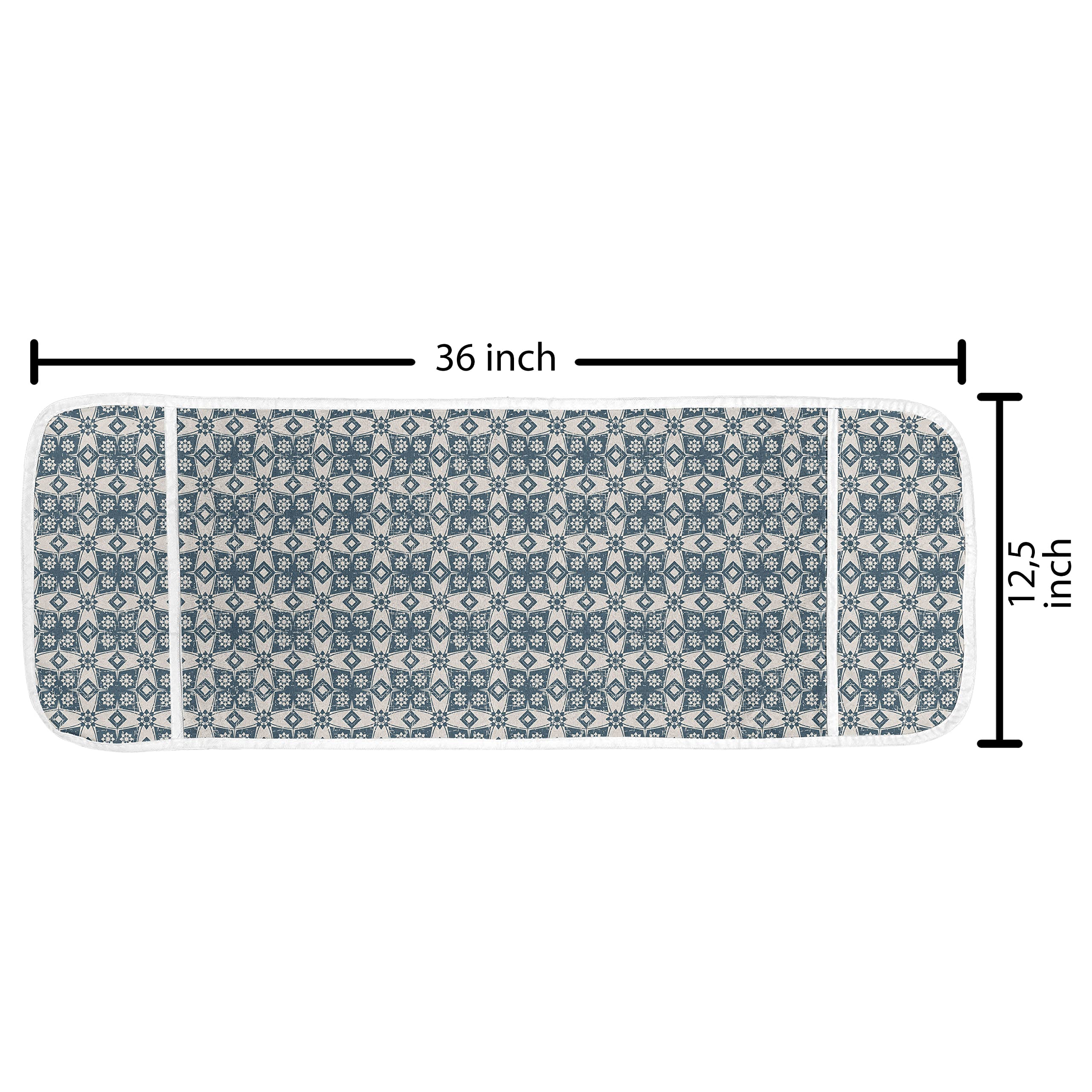 Ambesonne Vintage Microwave Cover - Waterproof Kitchen Organizer with Pockets, Star & Diamond Geometric Design, 36x12 Inches, Dark Teal Eggshell - Perfect for Protecting Appliances & Adding Vintage Charm to Your Kitchen