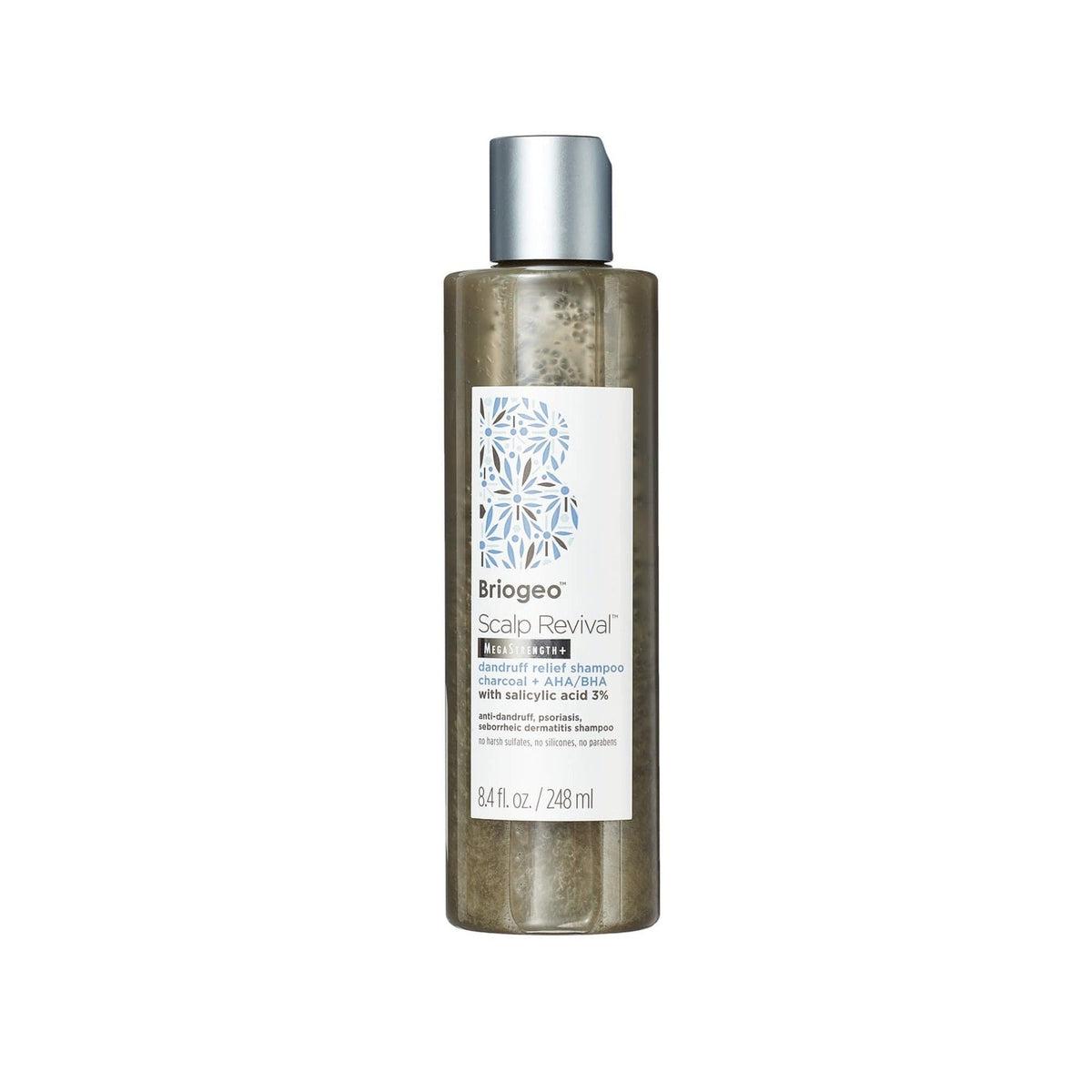 MegaStrength+ Anti Dandruff Shampoo with Charcoal & AHA/BHA - Soothes Itchy Scalp & Flakes for Men & Women - Daily Use for Healthy Hair Care