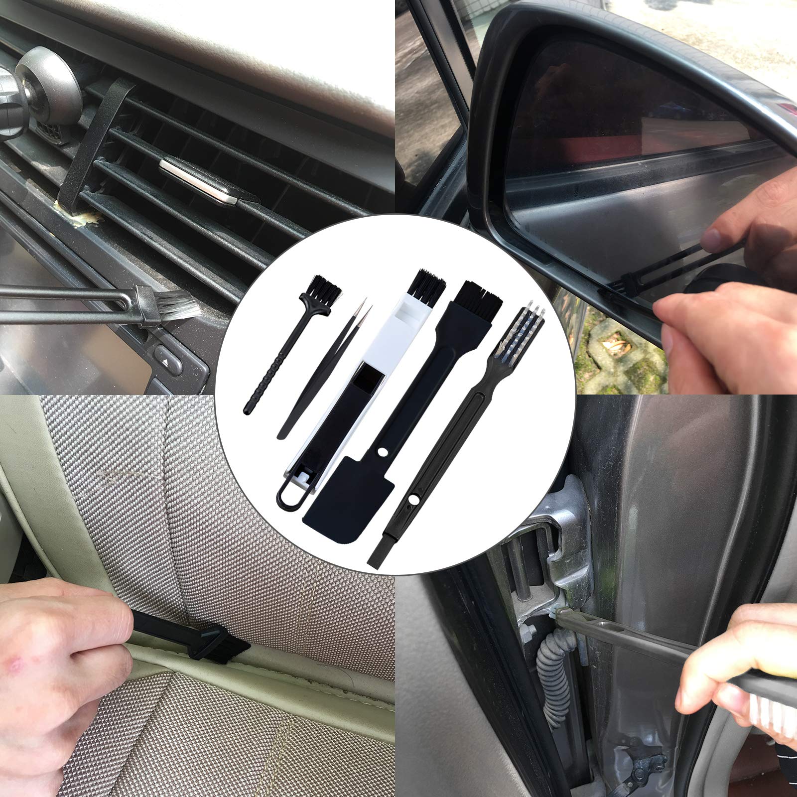 Car Cleaning Kit - Automotive Air Conditioner & Keyboard Cleaning Brush Set for Car, Computer & Electronics | Perfect for Car Detailing, Home & Office Cleaning