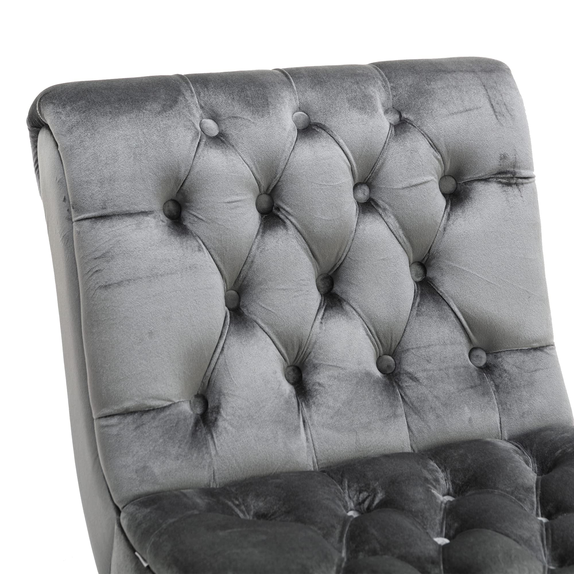 Velvet Tufted Accent Chair - Upholstered Barrel Armchair for Living Room, Bedroom & Office - Silver Square Lounge Chair for Home Decor & Relaxation | Perfect for Reading Nook, Guest Room & Cozy Corners
