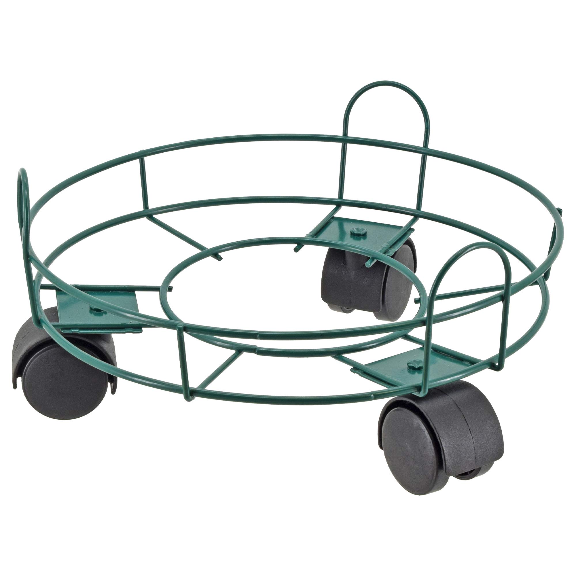 Arcadia Garden Products 10 Inch Green Basic Plant Caddy with Wheels - Heavy Duty Rolling Plant Stand for Indoor Outdoor Potted Plants, Flowers, and Herbs - Perfect for Home, Garden, Patio, and Balcony Decor