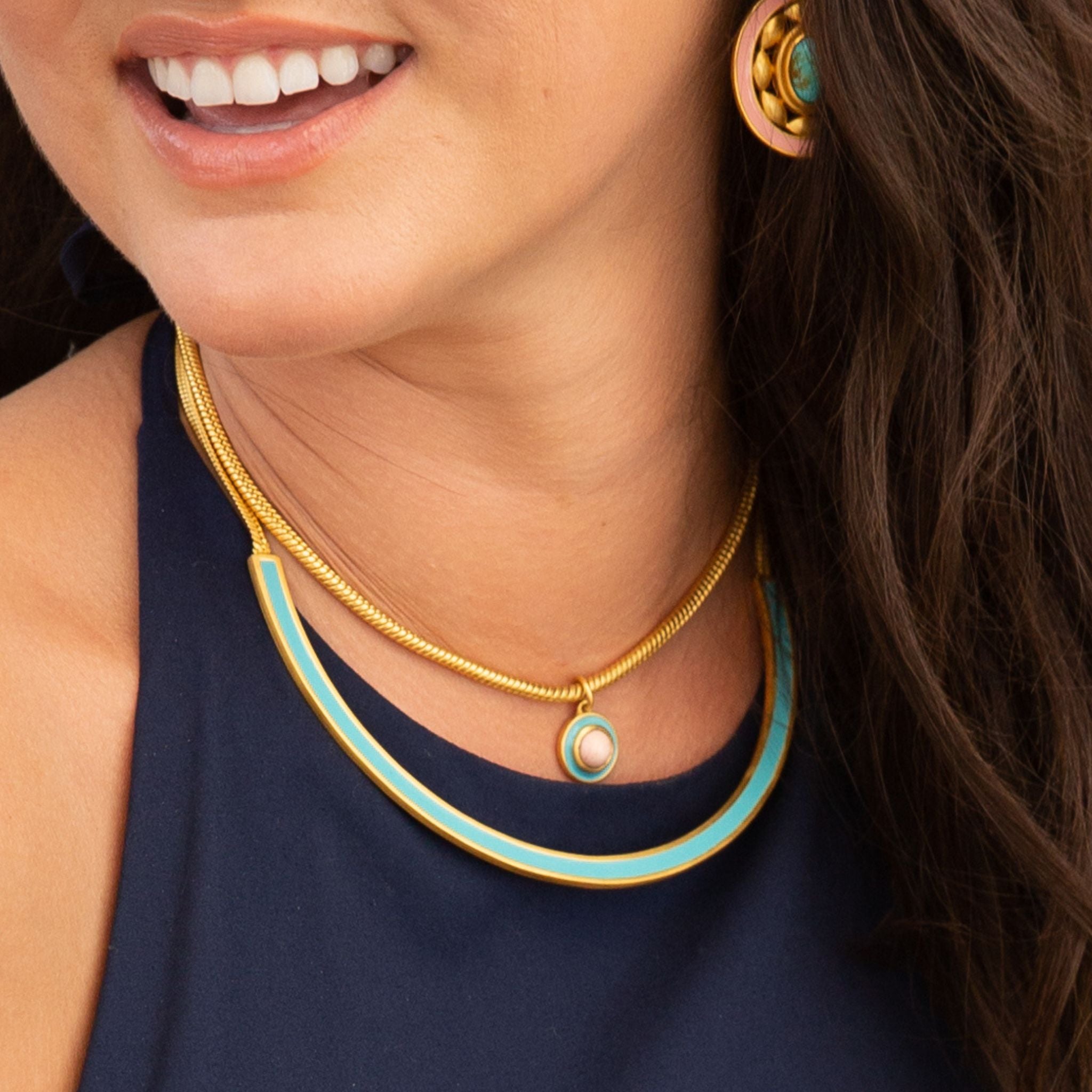 Blue Grotto Pendant Necklace - Handmade Italian Jewelry with Genuine Blue Stone, Sterling Silver Chain | Perfect for Women's Gift, Anniversary, Birthday & Everyday Elegance