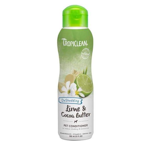 Tropiclean Lime & Cocoa Butter Pet Conditioner 12oz - Hypoallergenic Dog & Cat Conditioner for Soft Fur & Healthy Skin | Perfect for Bath Time & Grooming Sessions