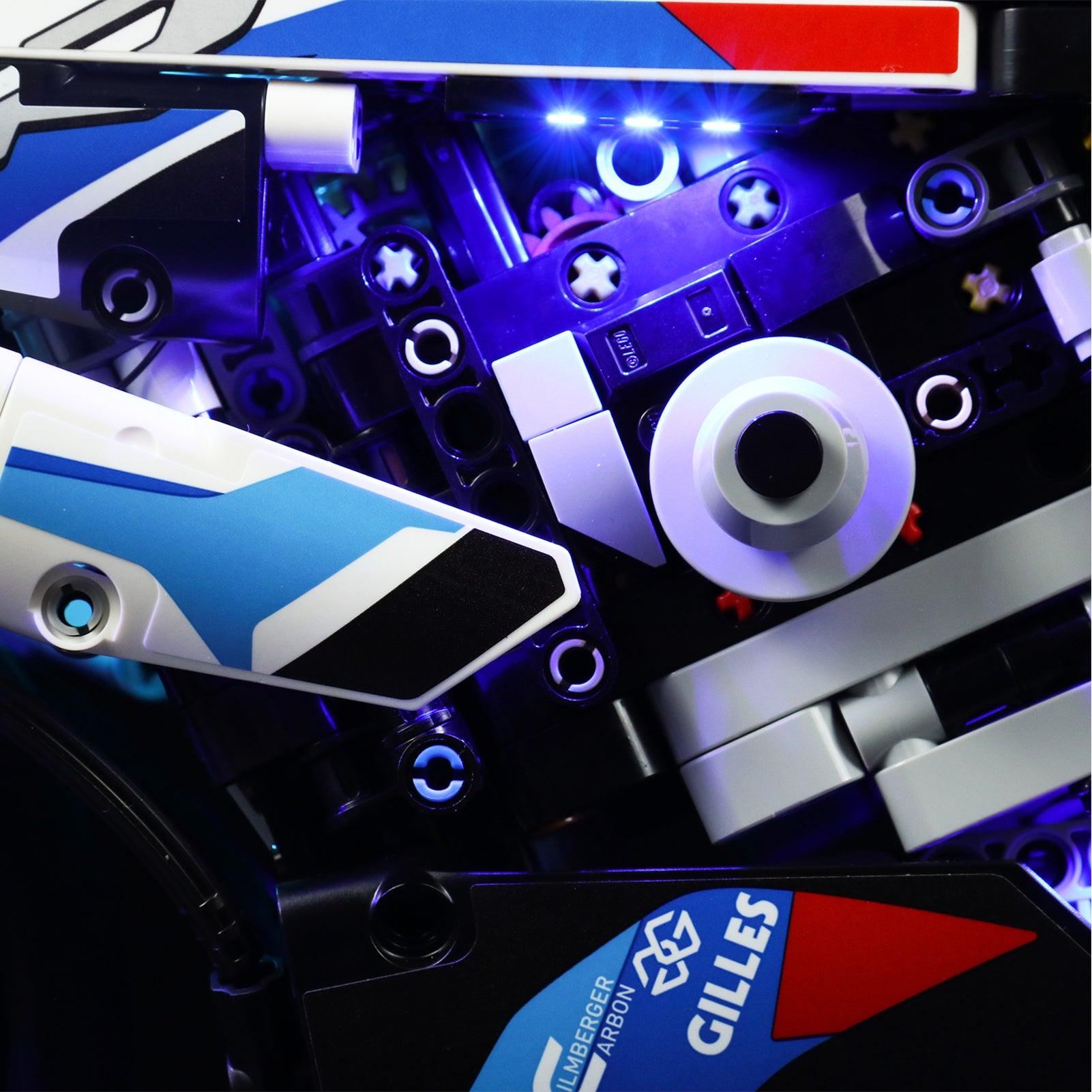 LEGO Technic BMW M 1000 RR 42130 Light Kit - Compatible with Motorcycle Building Set - Enhance Your Model with Realistic LED Lights for Night Display & Collection Showcase