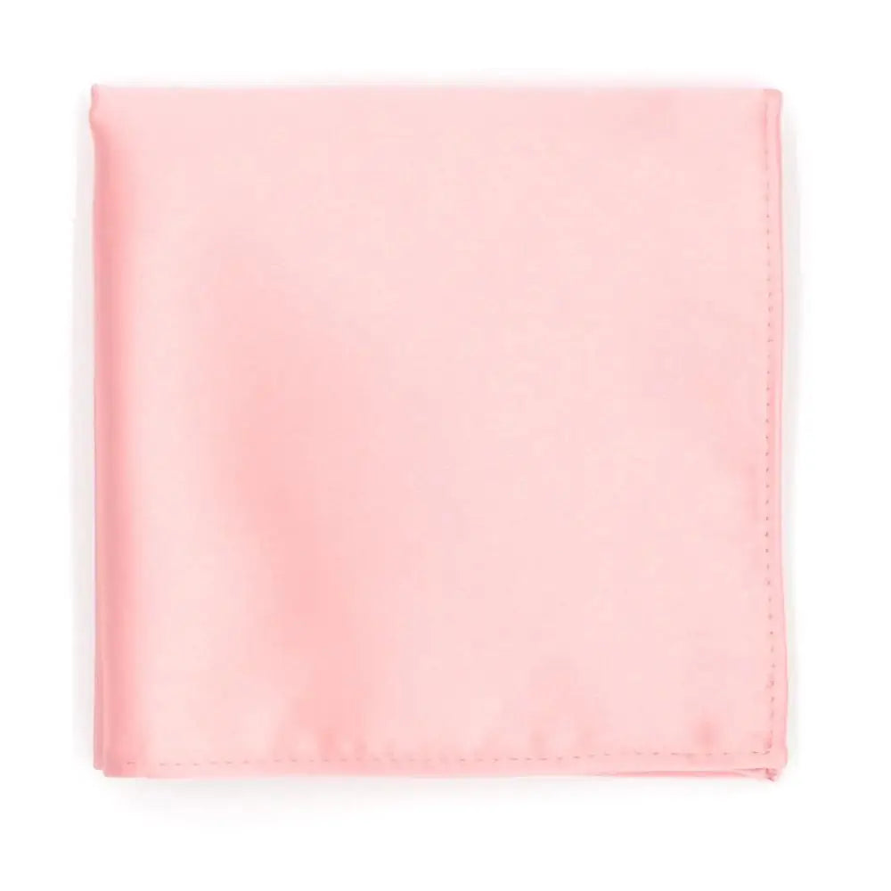 L.A. Smith Rose Plain Satin Tie and Pocket Square Set - Elegant Formal Wear for Weddings, Prom & Business Events