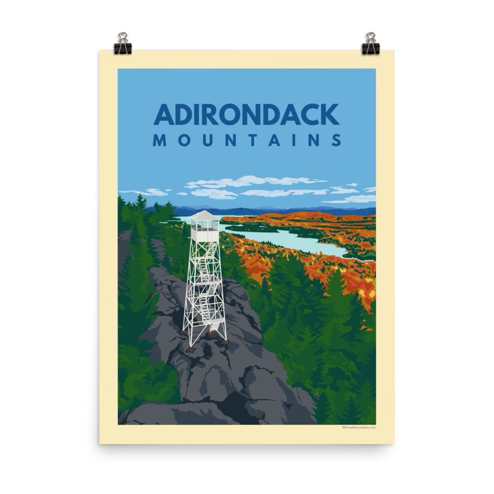 Bald Mountain Lookout Poster - Vintage National Park Wall Art Decor for Living Room, Bedroom & Office - Perfect for Nature Lovers & Hiking Enthusiasts