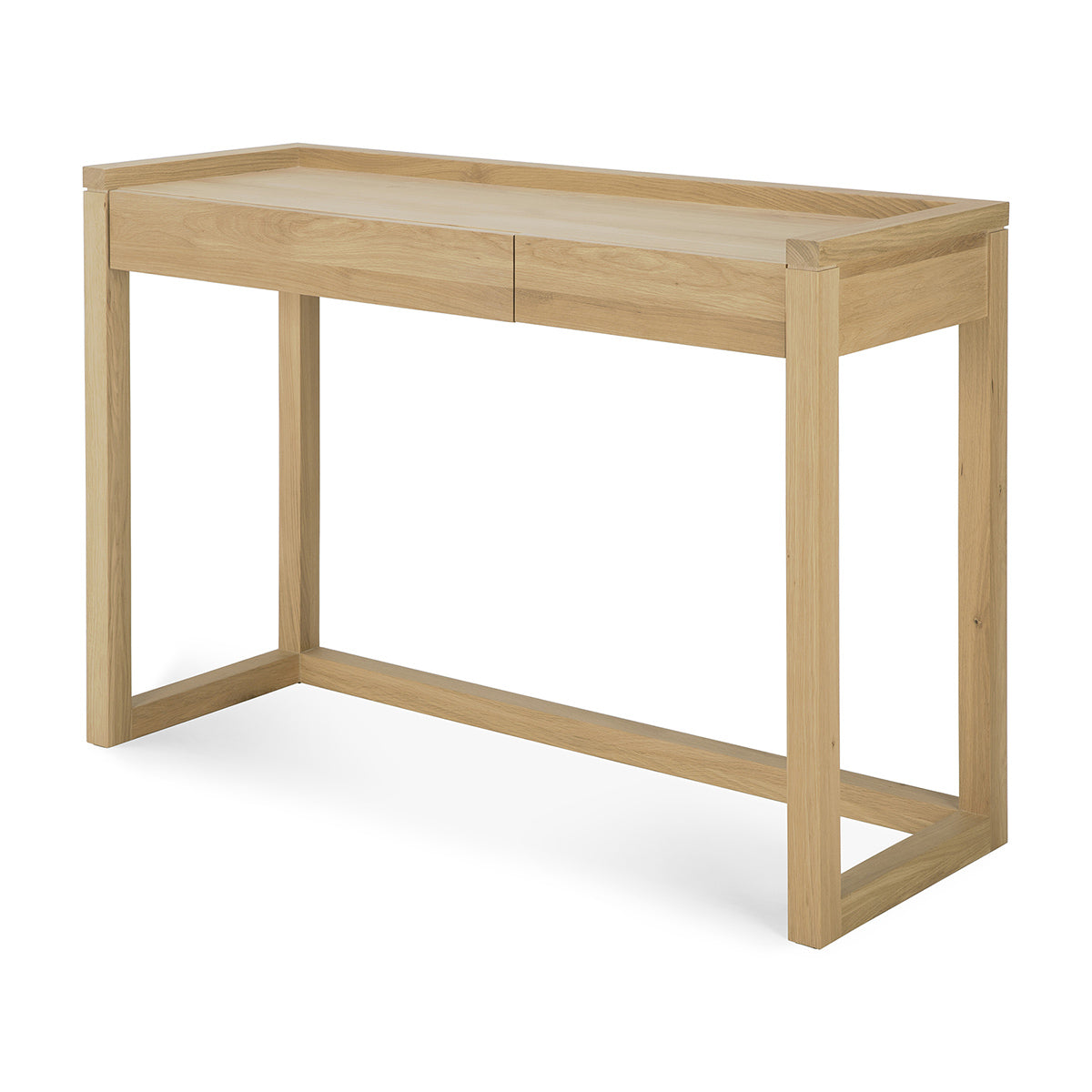 2 Drawer Wooden Desk with Frame - Modern Home Office Furniture for Study, Work & Writing | Space-Saving Design for Small Rooms & Apartments