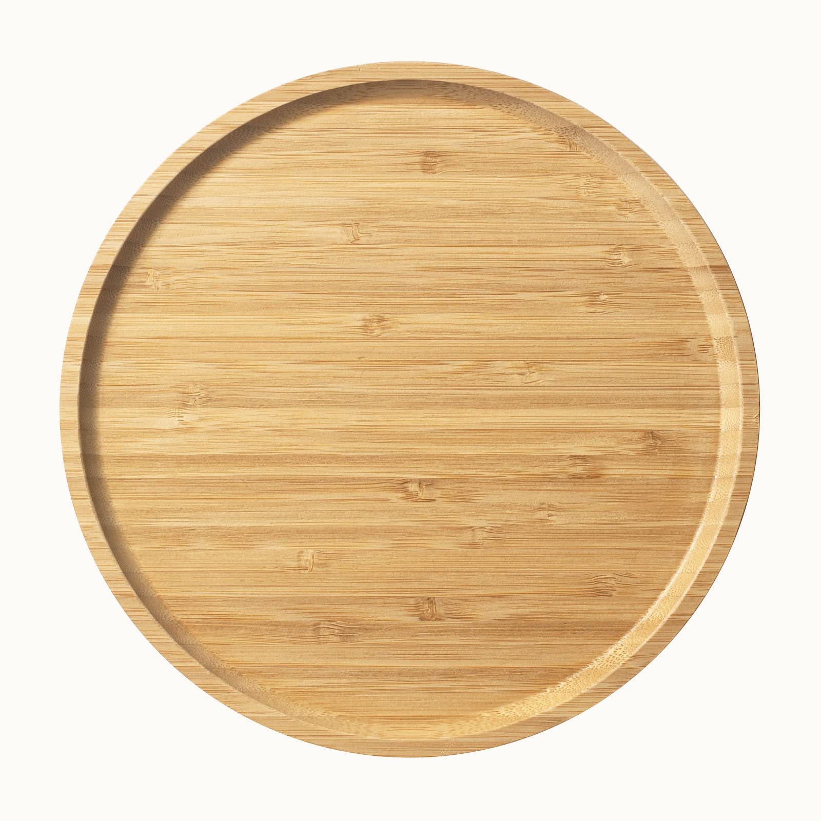 Eco-Friendly Bamboo Serving Platter - 9.8 Inch Round Wooden Tray for Fruits, Bread, Salad & Charcuterie | Perfect for Parties, Picnics & Home Entertaining