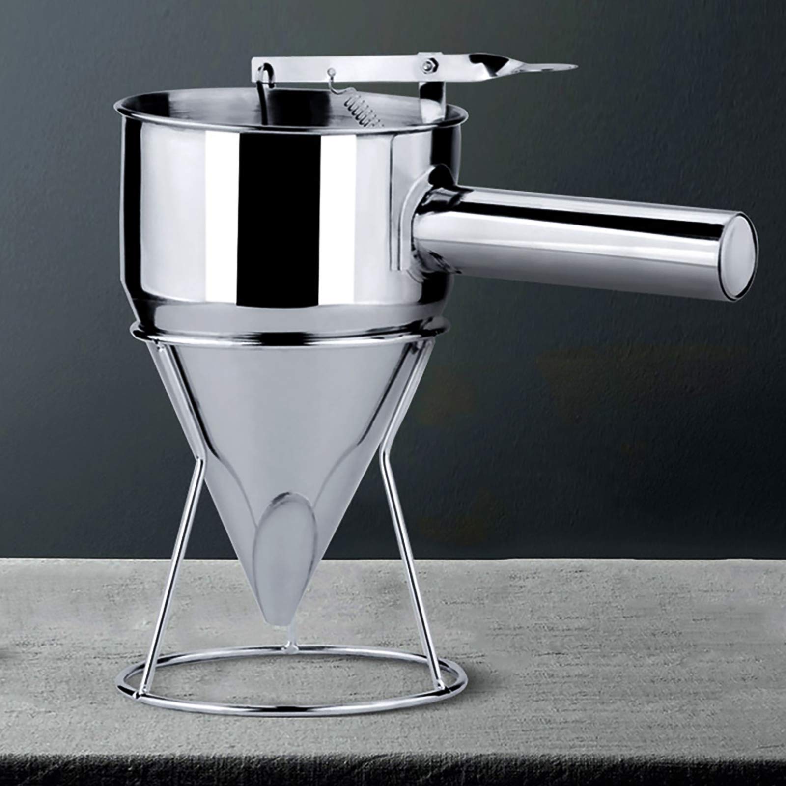 Premium Stainless Steel Funnel for Pancake Batter - Heavy Duty Conical Kitchen Funnel with Precise Pouring Spout - Perfect for Baking, Cooking, Pancake Making & Liquid Transfer
