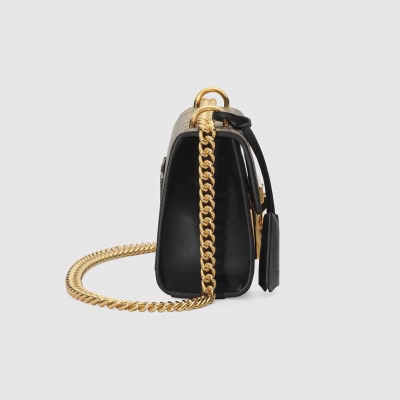 Gucci Padlock Small GG Bees Shoulder Bag in Beige & Ebony - Luxury Crossbody Purse for Women, Perfect for Date Night & Evening Events