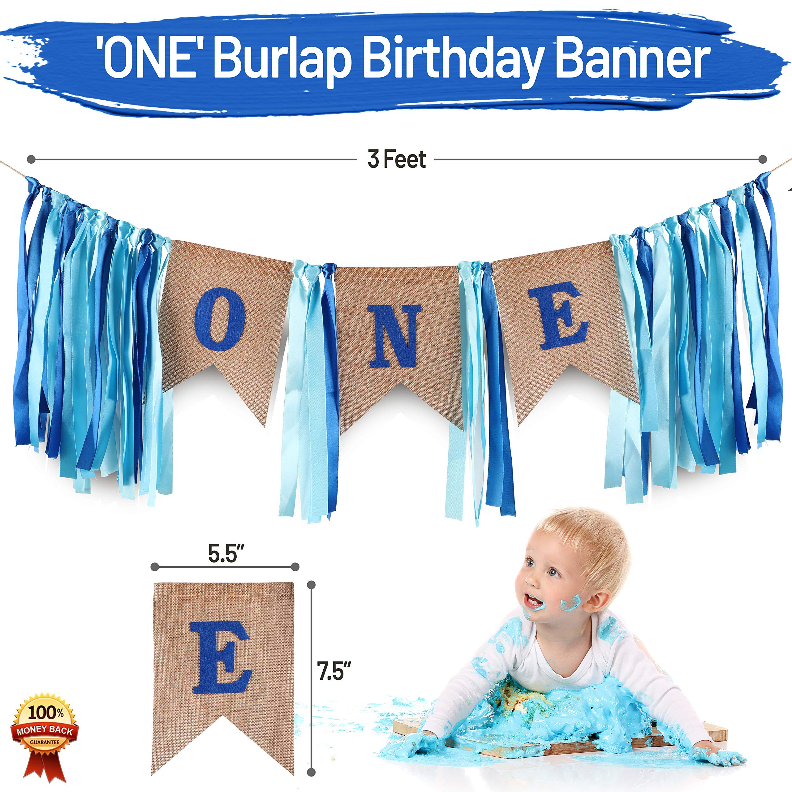 1st Birthday Cake Smash Set for Baby Boy | First Birthday Balloon Box with 24 Balloons | Baby Boy Birthday Party Decorations | Perfect for 1st Birthday Photoshoot & Celebration