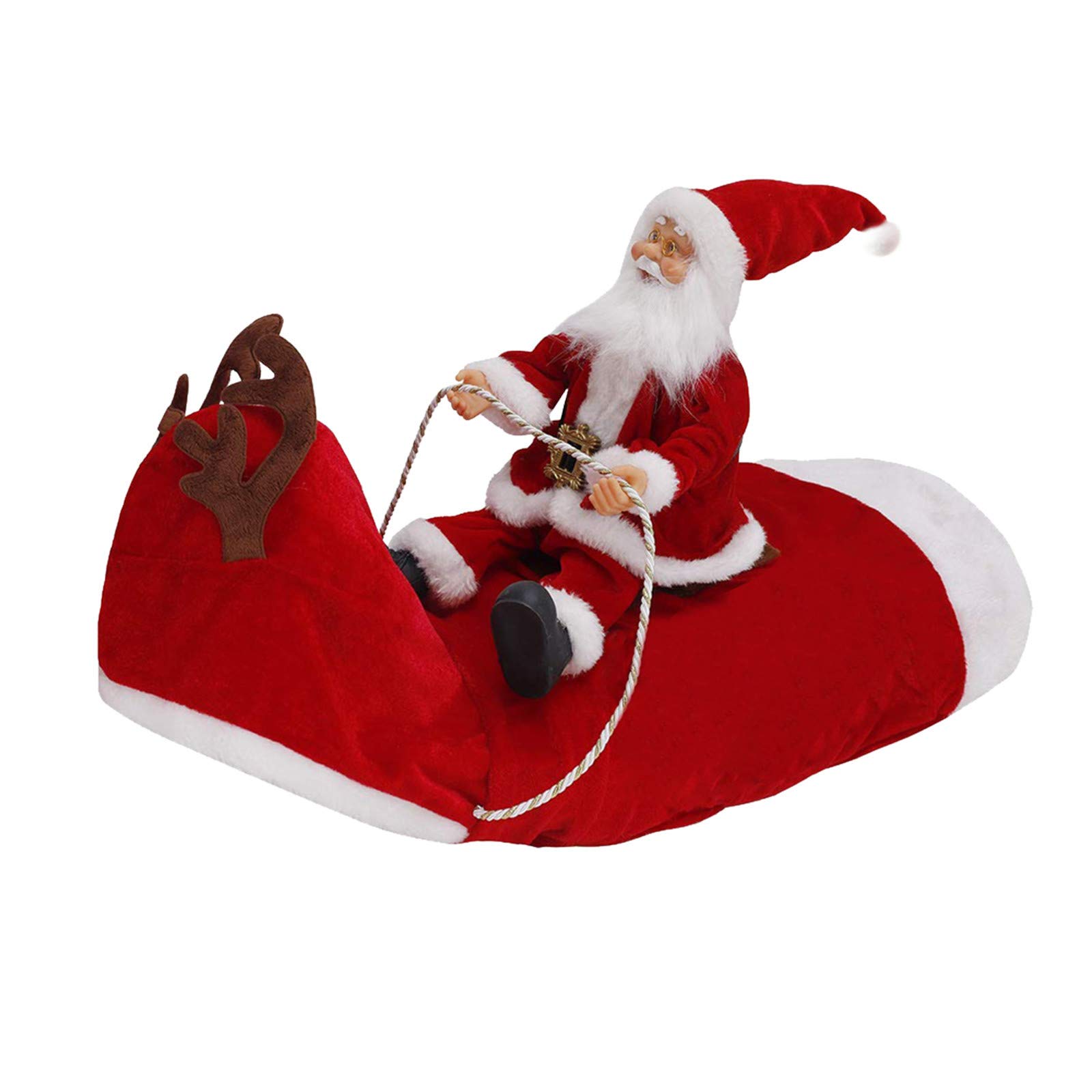 Christmas Dog Coat - Santa Riding Pet Clothes for Winter (Red) - Perfect for Holiday Photos