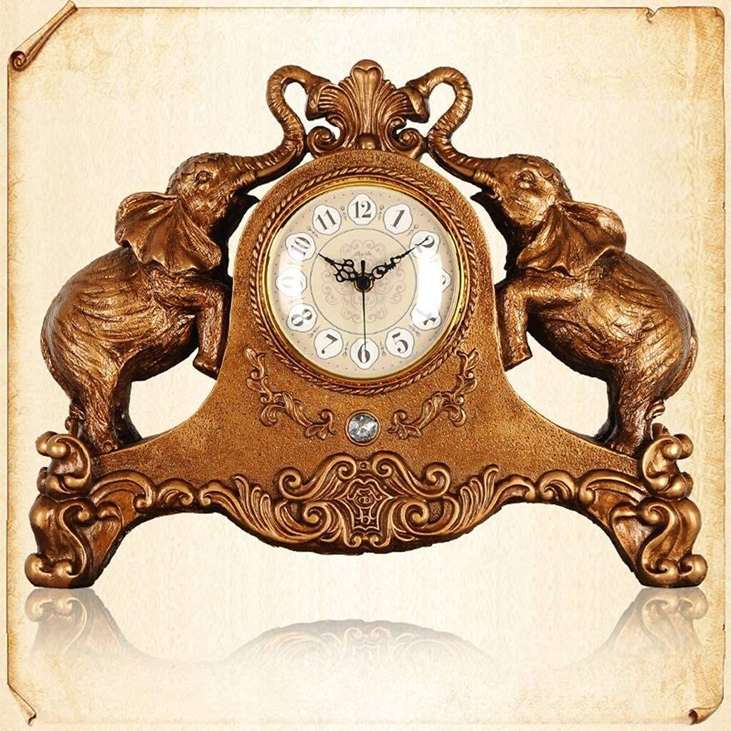 Silent Elephant Mantle Clock - Non-Ticking Decorative Wall Clock for Living Room, Bedroom & Office | Perfect Home Decor Gift for Family & Friends