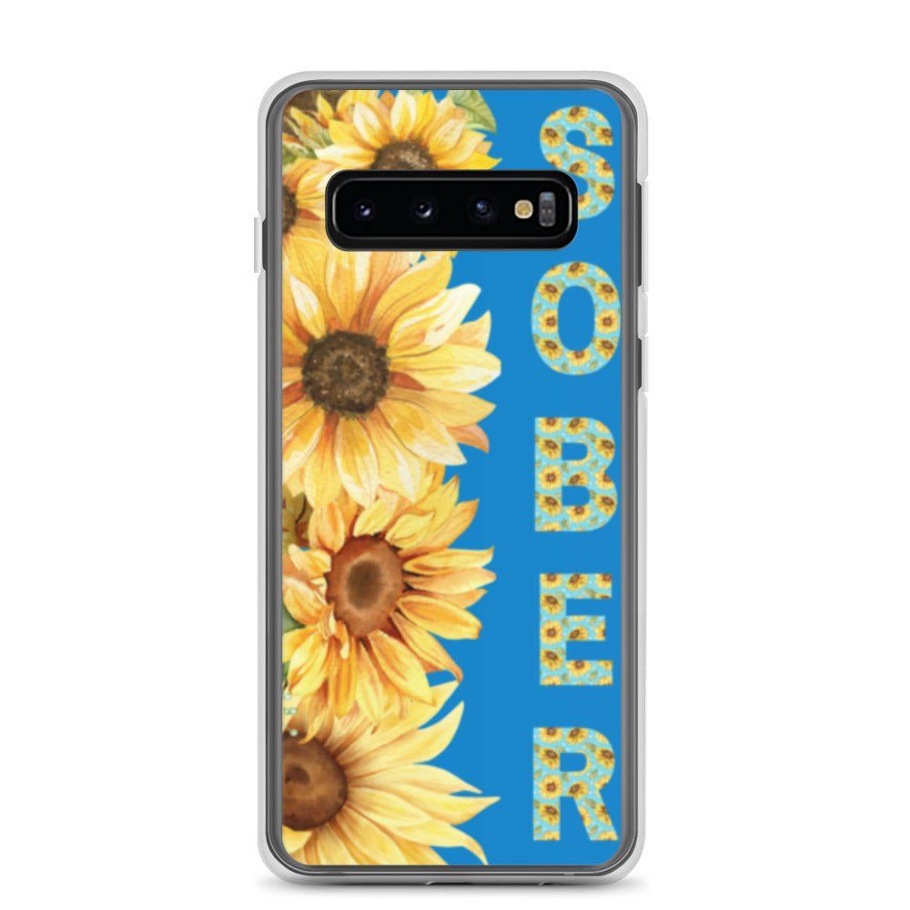 SOBER Sunflower Samsung Phone Case - Elegant Chinoiserie Floral Design Clear Protective Cover for Galaxy S21/S22/S23 - Perfect for Daily Use & Gift Giving