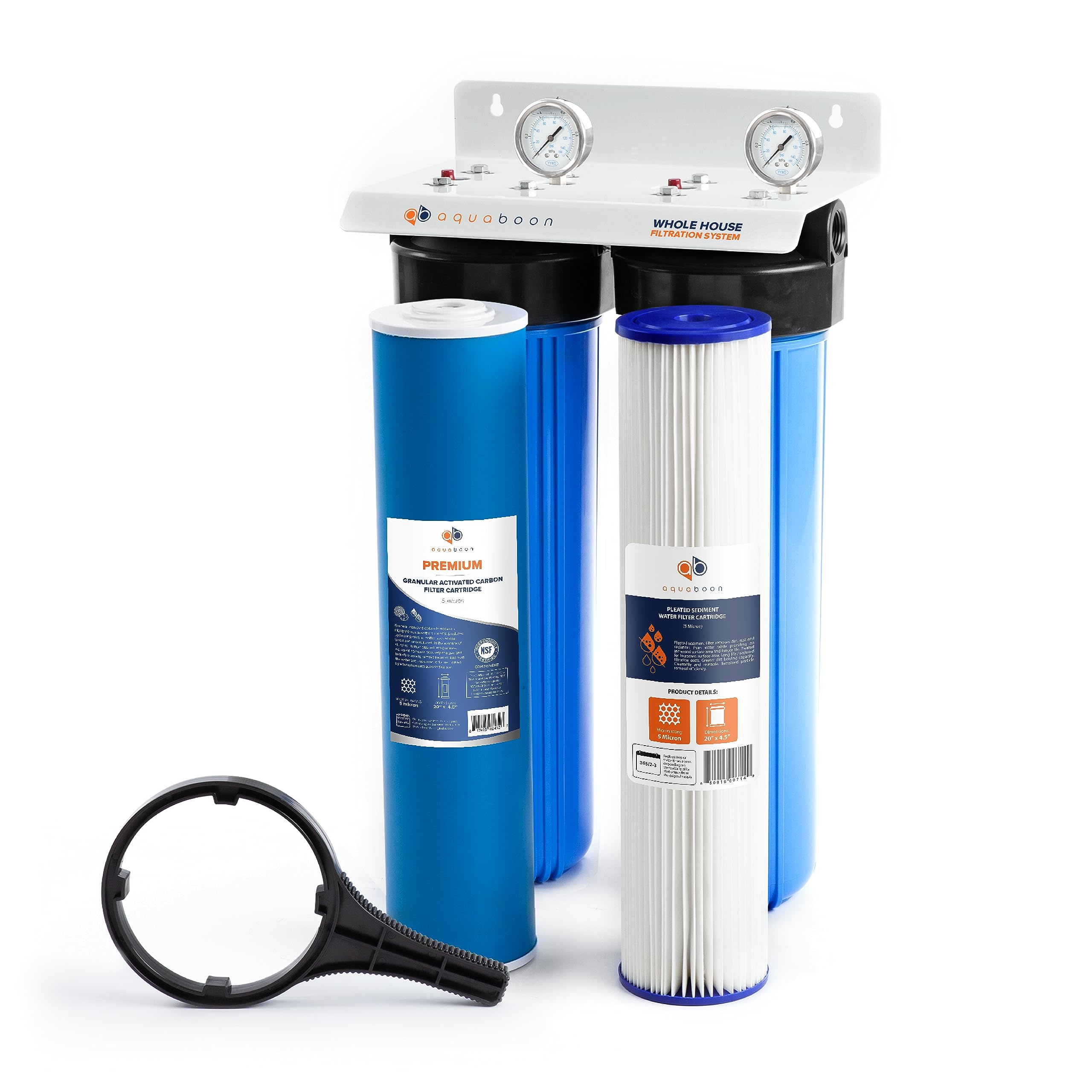 Aquaboon 2-Stage Whole House Water Filtration System with 20