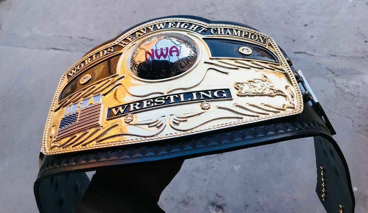 Maxan NWA Domed Globe Championship Belt - 24k Gold Plated 4mm Zinc Alloy - Adult Size Black Wrestling Belt - Perfect for Wrestling Events, Cosplay & Collectors
