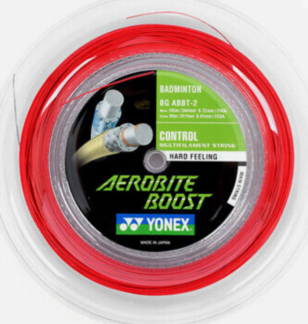 Yonex Aerobite Boost Badminton String (200m Reel) - High Performance, Durability & Control - Perfect for Competitive Players & Tournaments