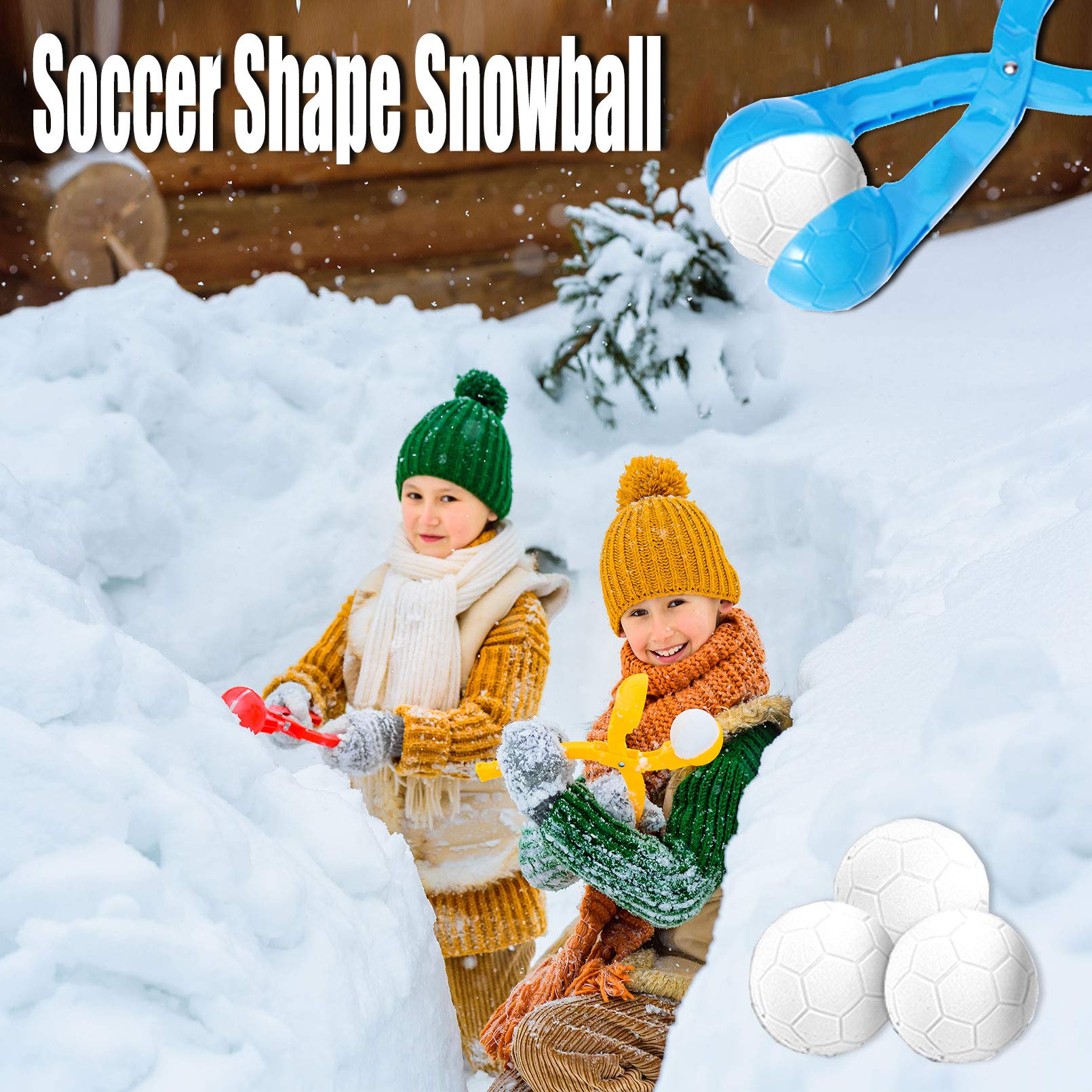 4 Pack Snowball Maker Kit - Fun Snowball Shaper Molds for Kids Outdoor Winter Games & Snowball Fights | Durable Snow Toys for Family Snow Play & Backyard Winter Activities